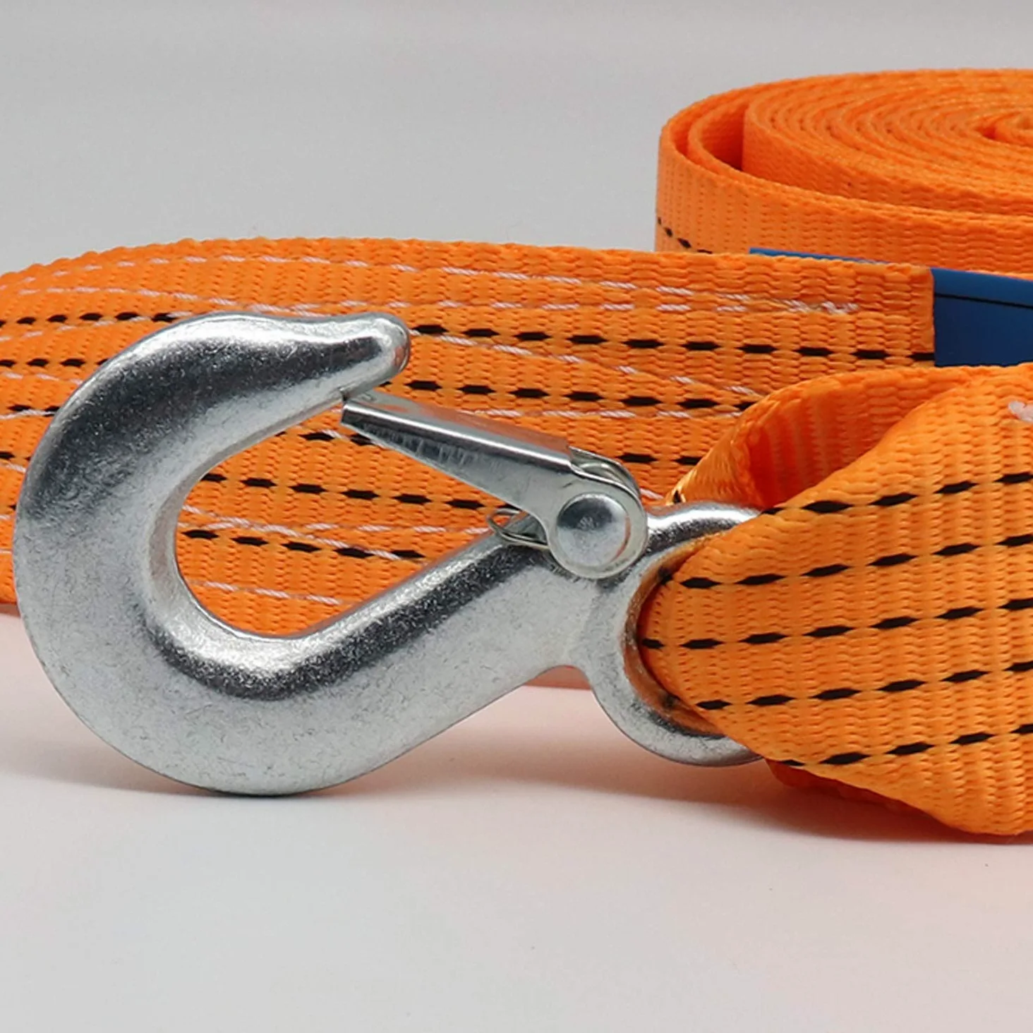 Cuerda de remolque resistente, correa de remolque de nailon con 2 ganchos de seguridad para coche/SUV/vehículo agrícola, correa de cabrestante de cable de remolque de recuperación de carretera