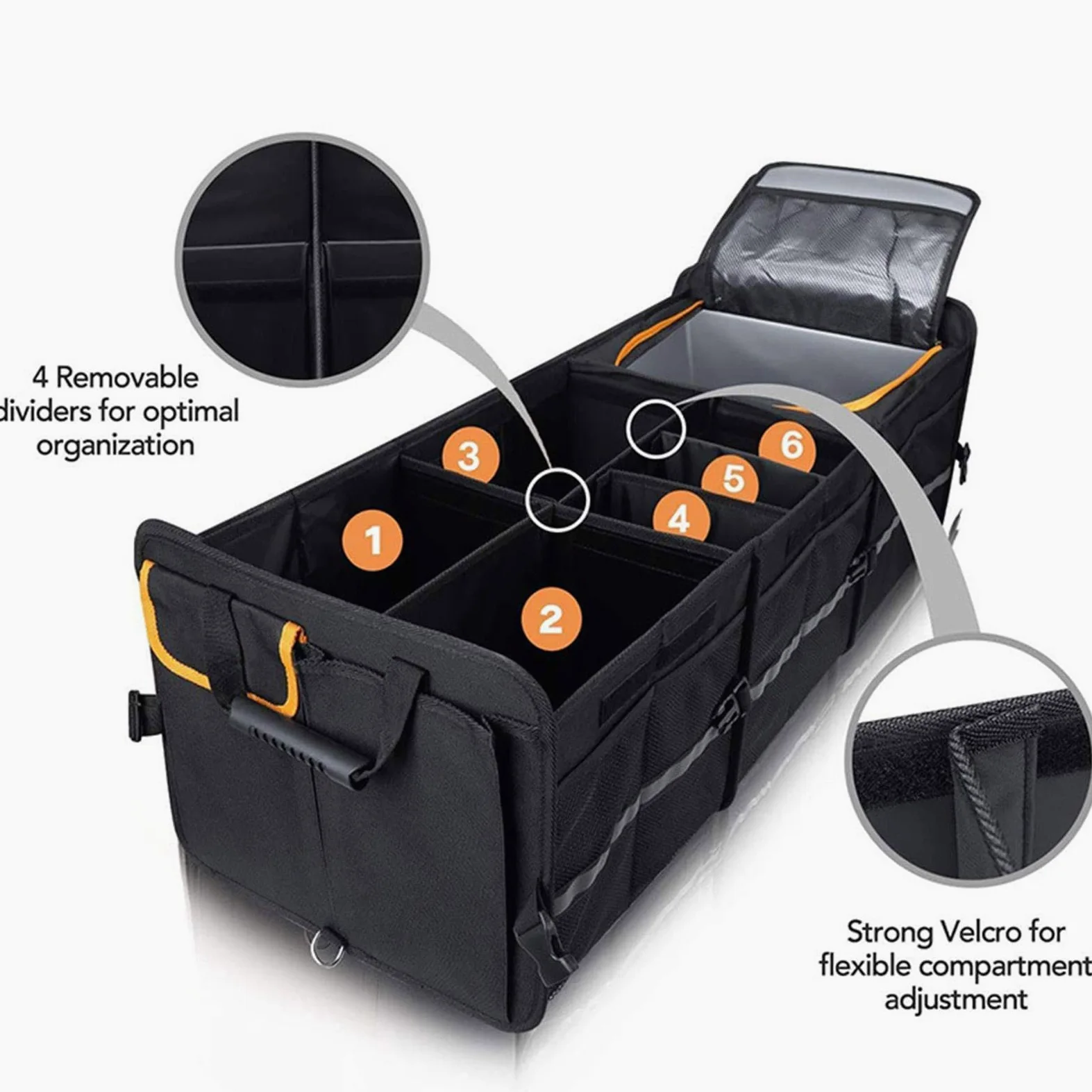 Organizador De Maletero Para Coche SUV Portátil Aislante De Gran Capacidad | Organizador de Almacenamiento y Bolsa Fría para Coche para Viajes Camping Interior de Automóvil Furgoneta