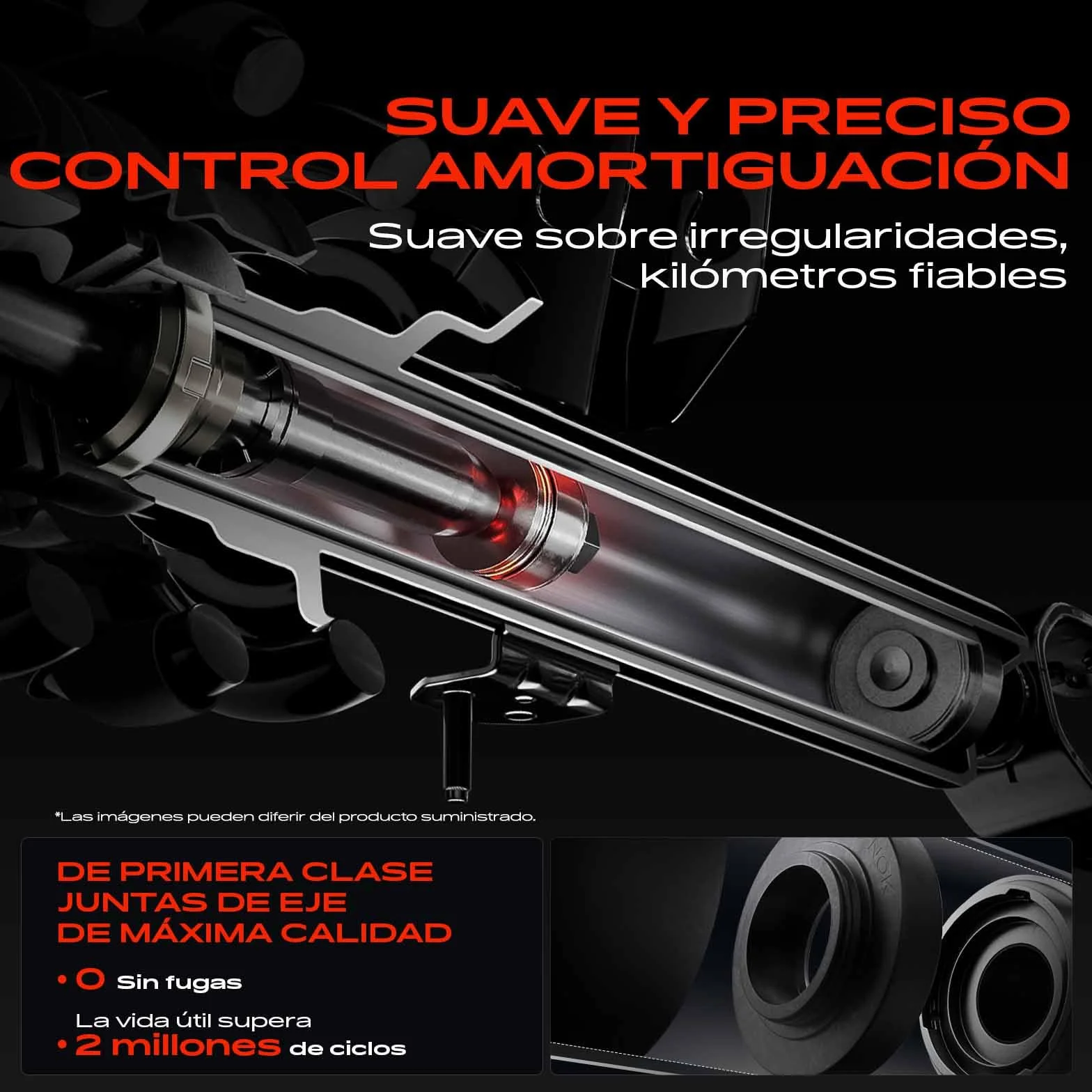 Frankberg 2 amortiguadores delanteros de 520 mm a presión de gas (339406) | Compatible con: Hoja ZE0, Hoja ZE1