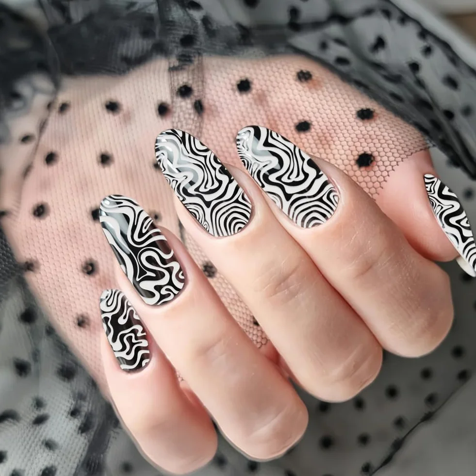 Lote de 3 placas de estampación de mármol para uñas, manicura, decoración