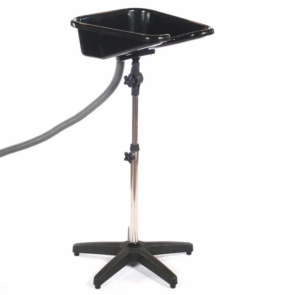 LOVECRAZY Lavacabeza Portátil Regulable Basculante para Lavar Pelo Negro