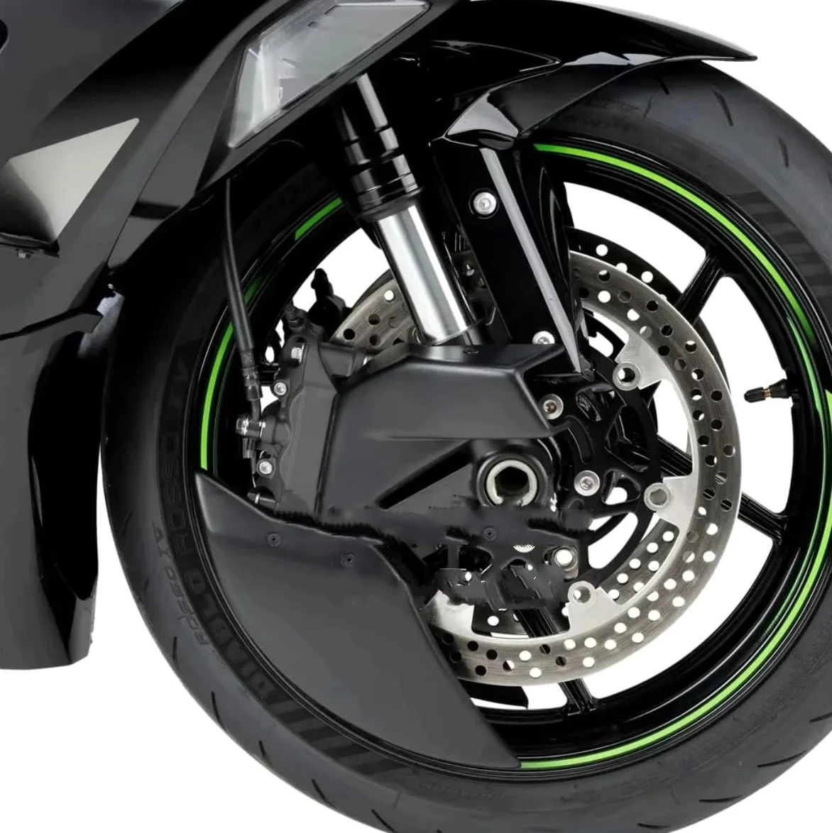 Conducto de Aire Conducto Aire Freno Delantero para Ninja 636 ZX-6R 2024 2025 2026 | Accesorio kit refrigerador de la pinza de freno de los conductos de aire de refrigeración disco delantero(B)