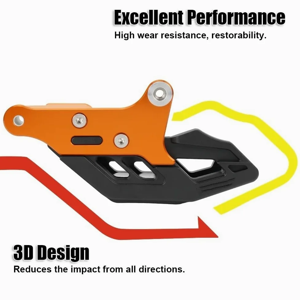 Protector cadena Moto Cadena Protector Guía de cadena de motocicleta compatible con EXC 300 XCF-W 500 EXC-F 450 SX-F 350 XC-F 250 XC-W XC 150 SX 125 | Black A
