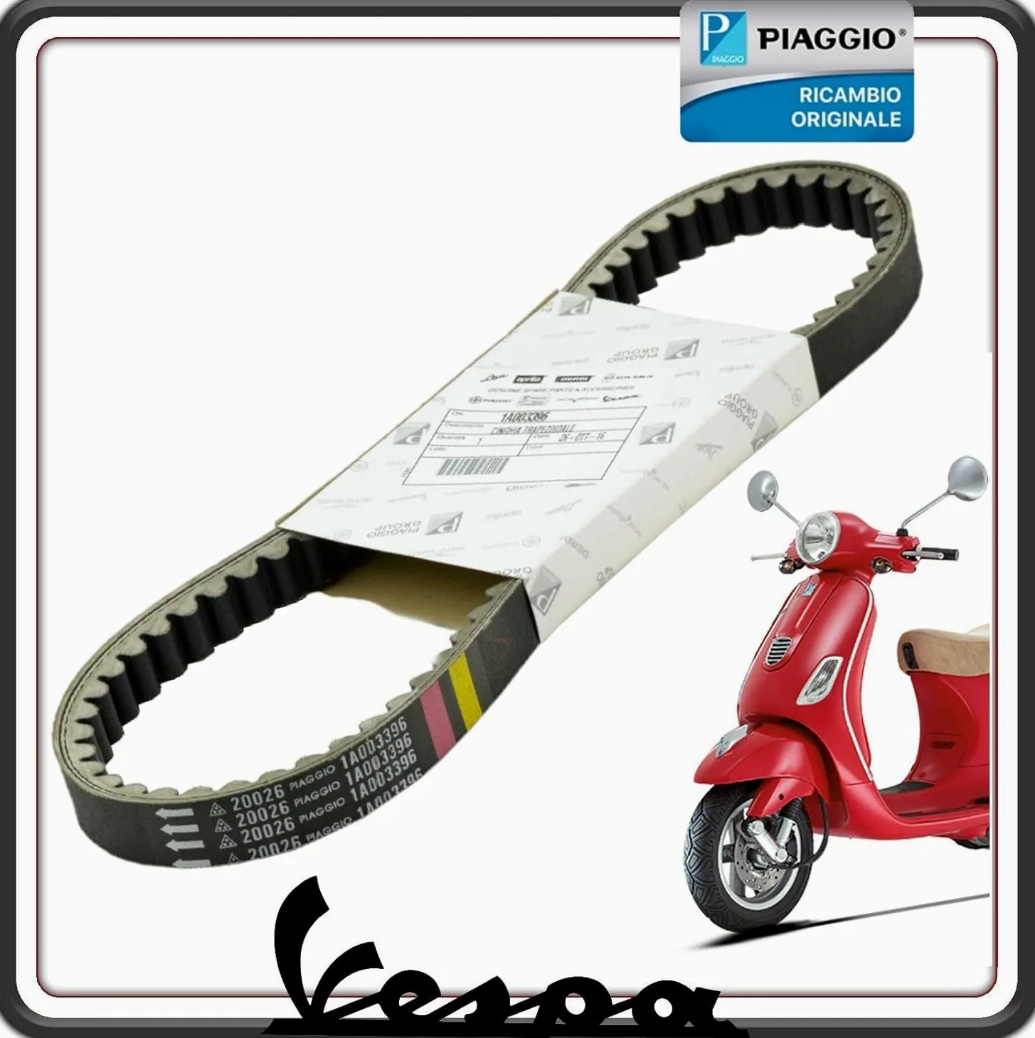 Correa de transmisión para Piaggio Vespa SPRINT 4T 125 de 2014 a 2019 - Liberty 4T 3V 125 de 2013 a 2017 - Vespa Primavera 4T 3V 125 de 2013 a 2019 - Vespa LX 125 de 2013 a 2019 018 Original