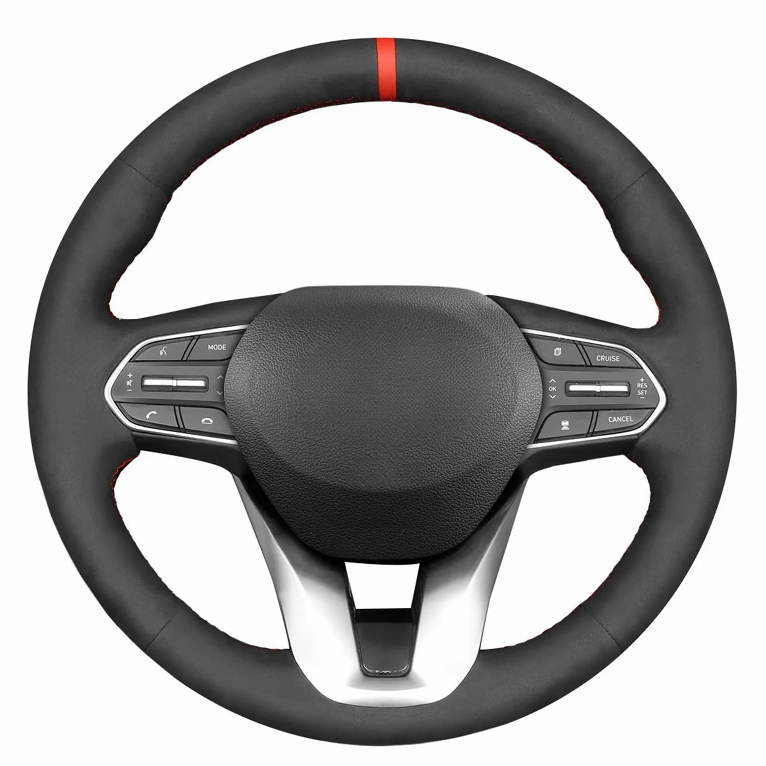 MEWANT Funda de volante de cuero para Hyundai Santa Fe 2019 / Santa Fe funda de volante