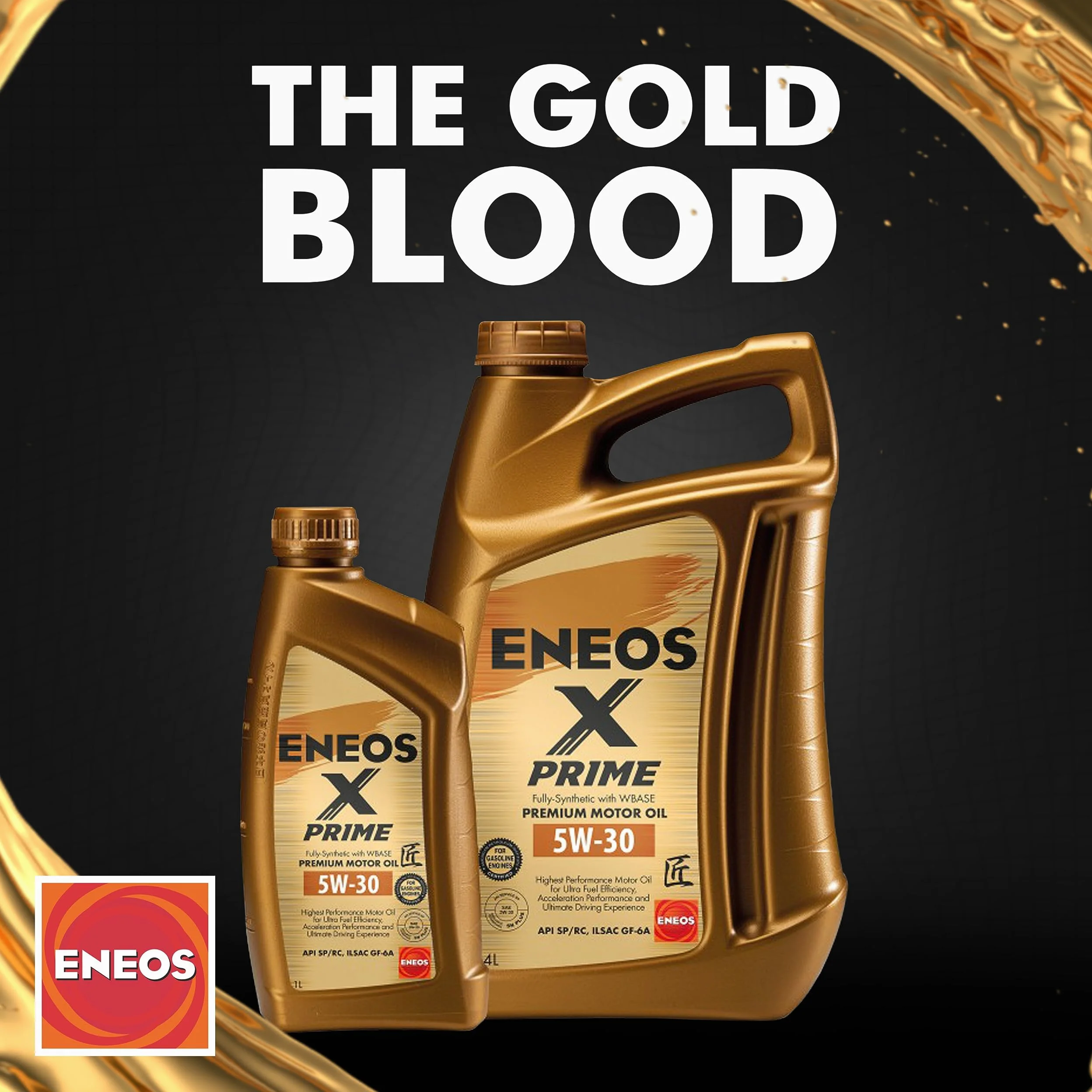 ENEOS Aceite de motor 5W30 Longlife X PRIME 5W30 Aceite 4L - Aceite de Motor 5W30, Protección del motor contra LSPI, 5W30, Aceite Completamente Sintético 5W30 Fórmula Extendida