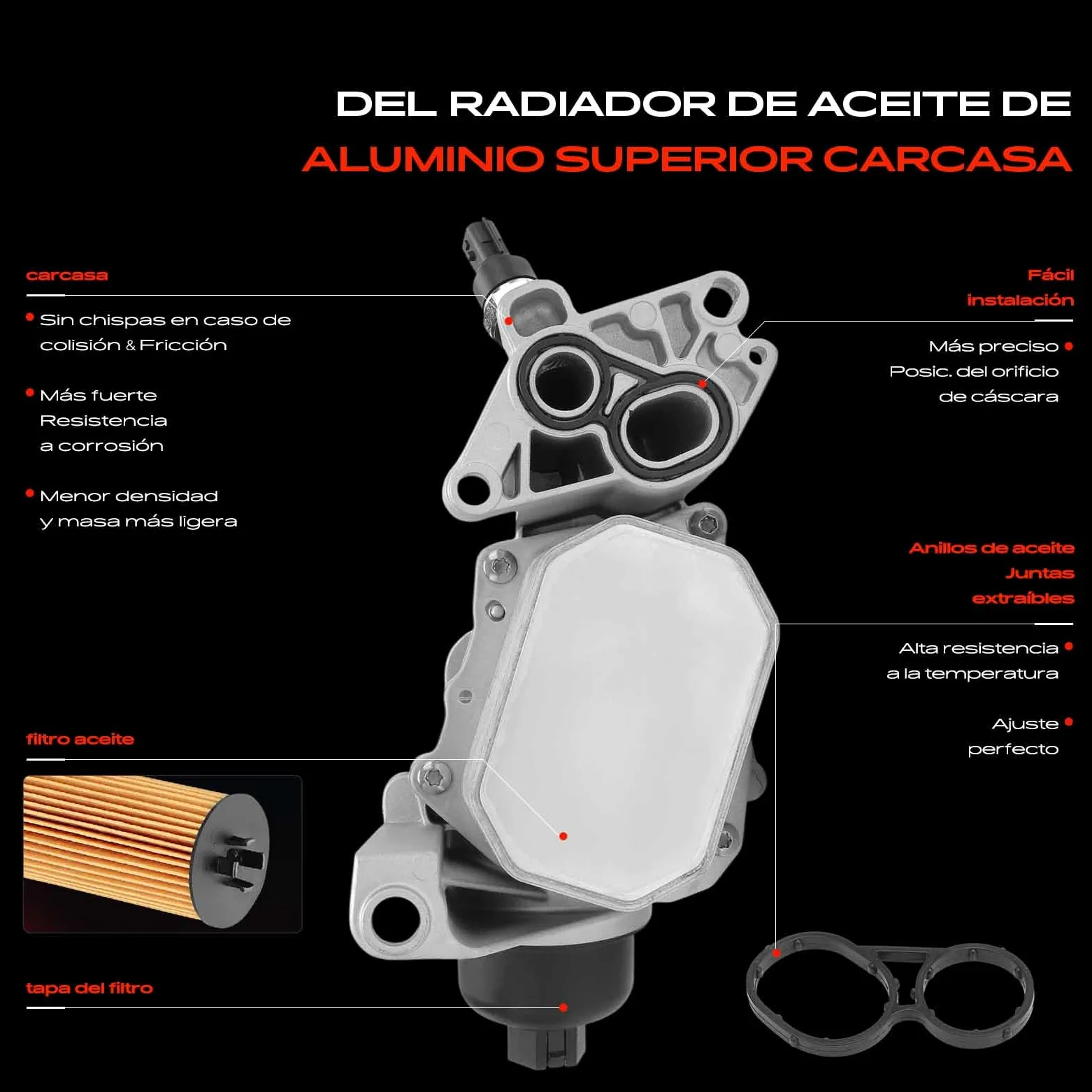 Frankberg Filtro de aceite del enfriador de aceite 8200709764 | Compatible con: Autobús Master II JD, Plataforma/chasis Master II ED/HD/UD, Caja maestra II FD