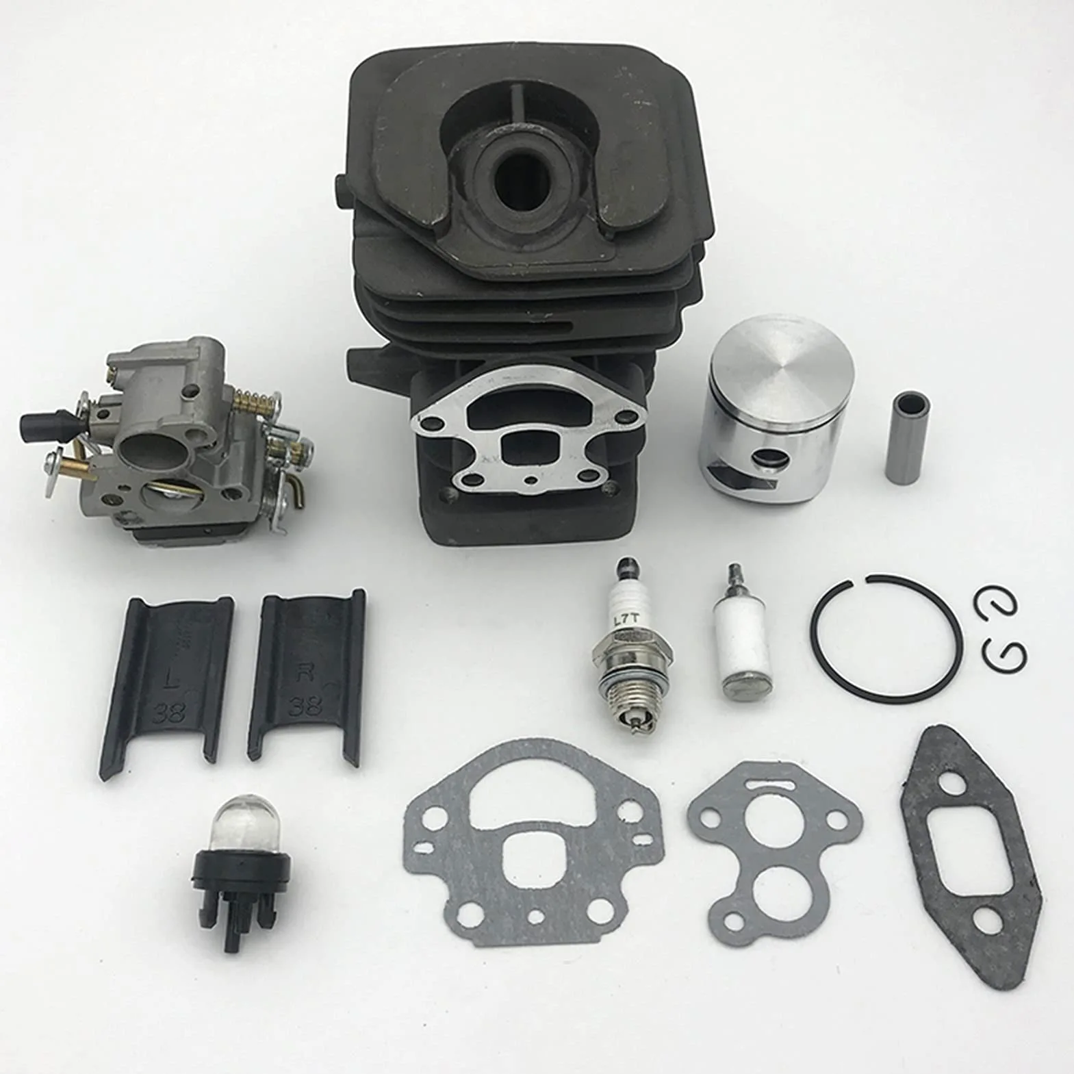 SYQUEST Cilindro de 39 mm Pistón de cilindro Junta de junta de carburador Motor de motosierra Piezas de repuesto adecuadas for Husqvarna 240 240e 235e 235 236 236e 545050417 Kit De Pistón De Cilindro