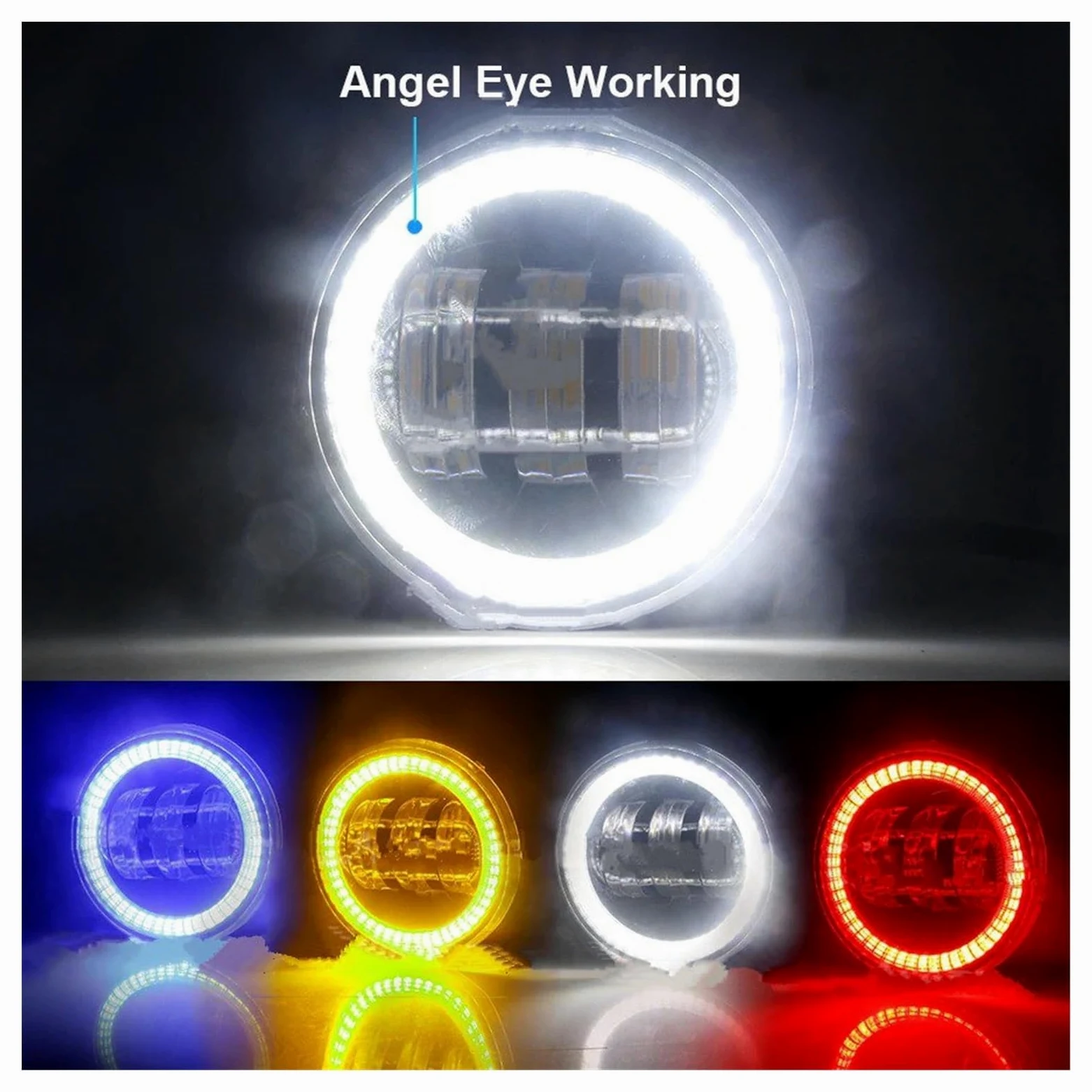 Para Suzuki Para Swift Para Deporte 2007-2020 2 Piezas 30W LED Luz Antiniebla Ojo Ángel Diurna Canbus Lámpara Frontal DRL Montaje Faros Antiniebla(Amarillo)