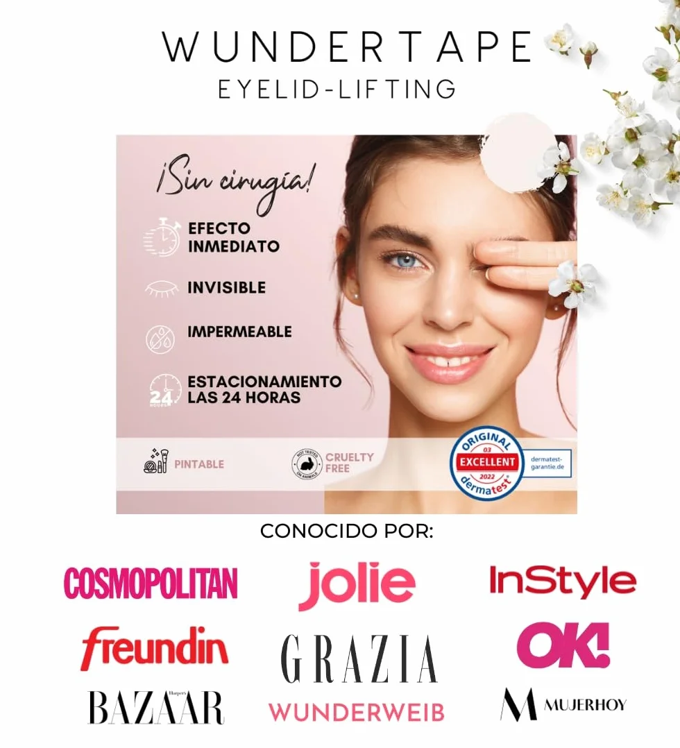 WUNDERTAPE L 144 szt. Double Eyelid Tape Stickers - Cinta Adhesiva Lifting Invisible para Párpados Caídos