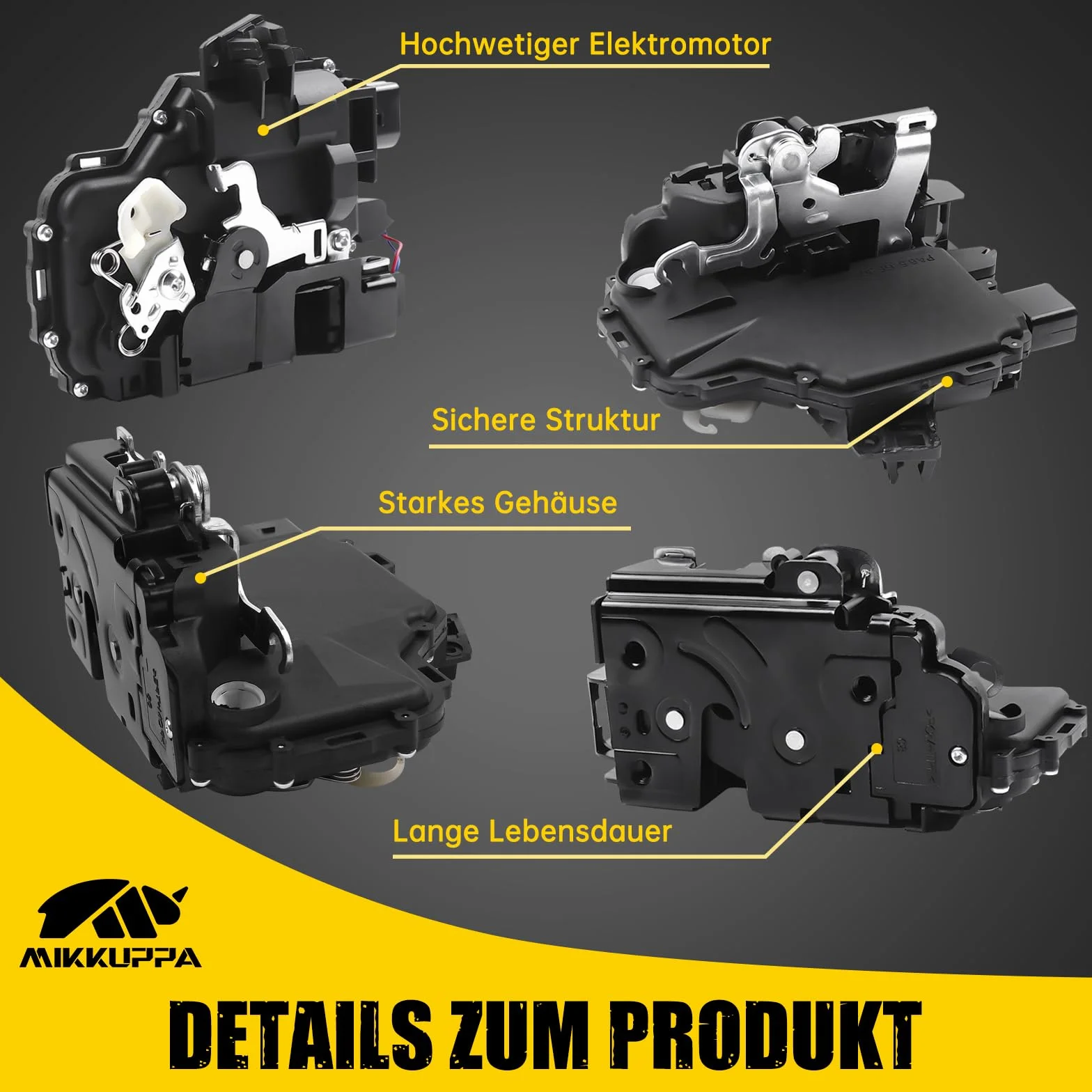 MIKKUPPA Cerradura de puerta delantera izquierda apta para Golf 4 Passat 3B Bora New Beetle, cerradura servomotor con cierre centralizado
