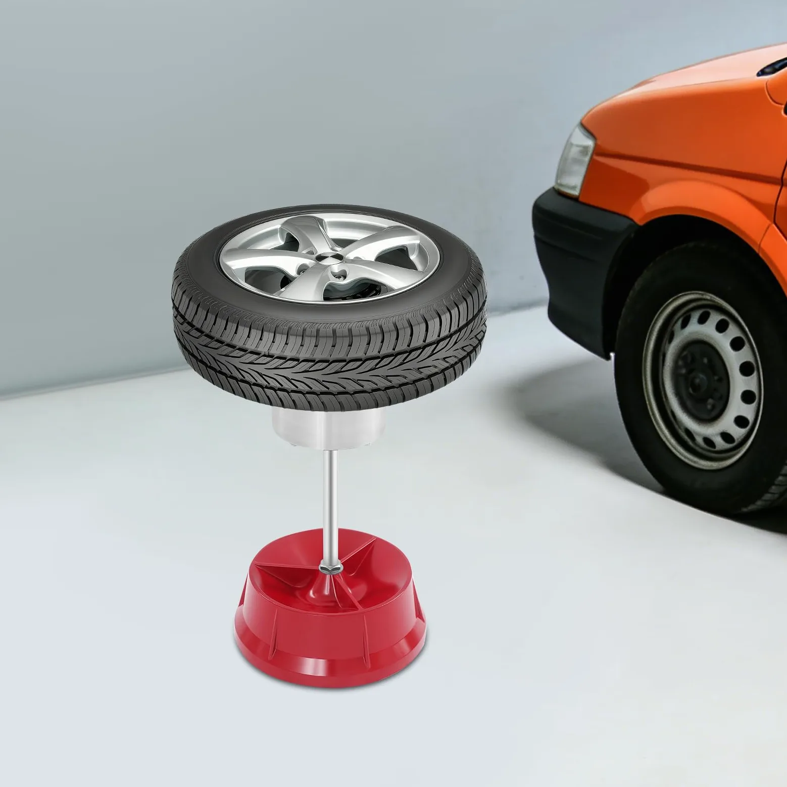 Equilibrio de aleación de aluminio 60 x 29 cm para taller | Equilibrador de neumáticos con base redonda lacada y 3 tornillos de ajuste de 29 cm de diámetro base