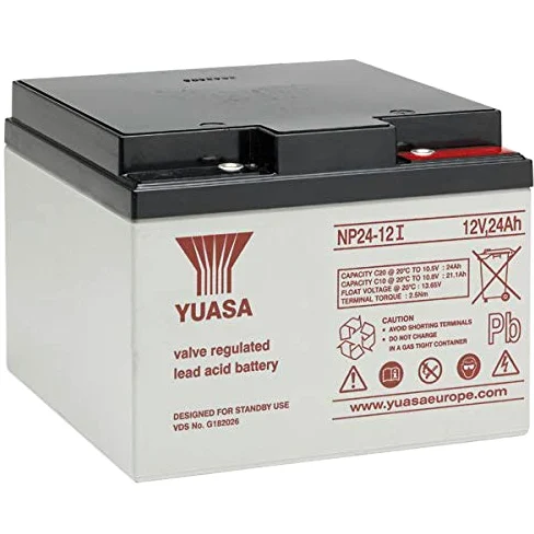 Yuasa NP24-12 12V Batería Plomo-Ácido UPS Alarma/Emergencia | Batería Fiable y Duradera, Ideal para Respaldo UPS y Uso de Emergencia
