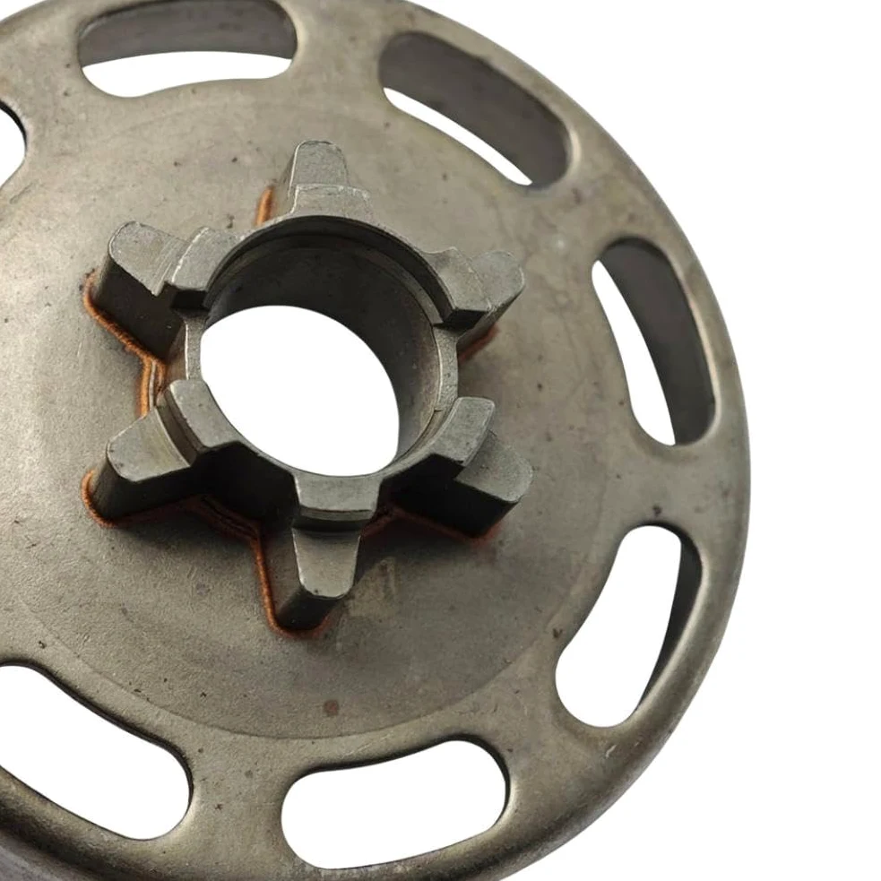 Piñón de embrague de tambor de embrague de 3 8 pulgadas y 6 dientes, pieza de repuesto compatible con herramientas de jardín de motosierra 135 140 135E 140E 578257101