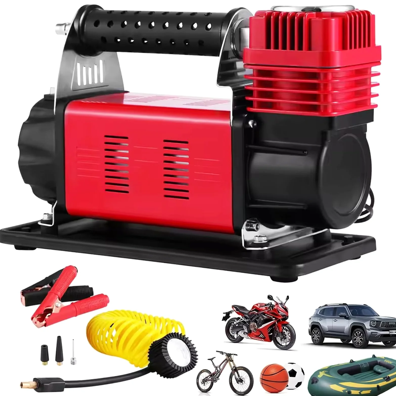 Compresores de Aire portátiles Compresor de Aire portátil de 12V, Bomba de Aire para neumáticos, inflador de Coche, 160L/M, 150 PSI, inflado automático único Inflador Ruedas Coche