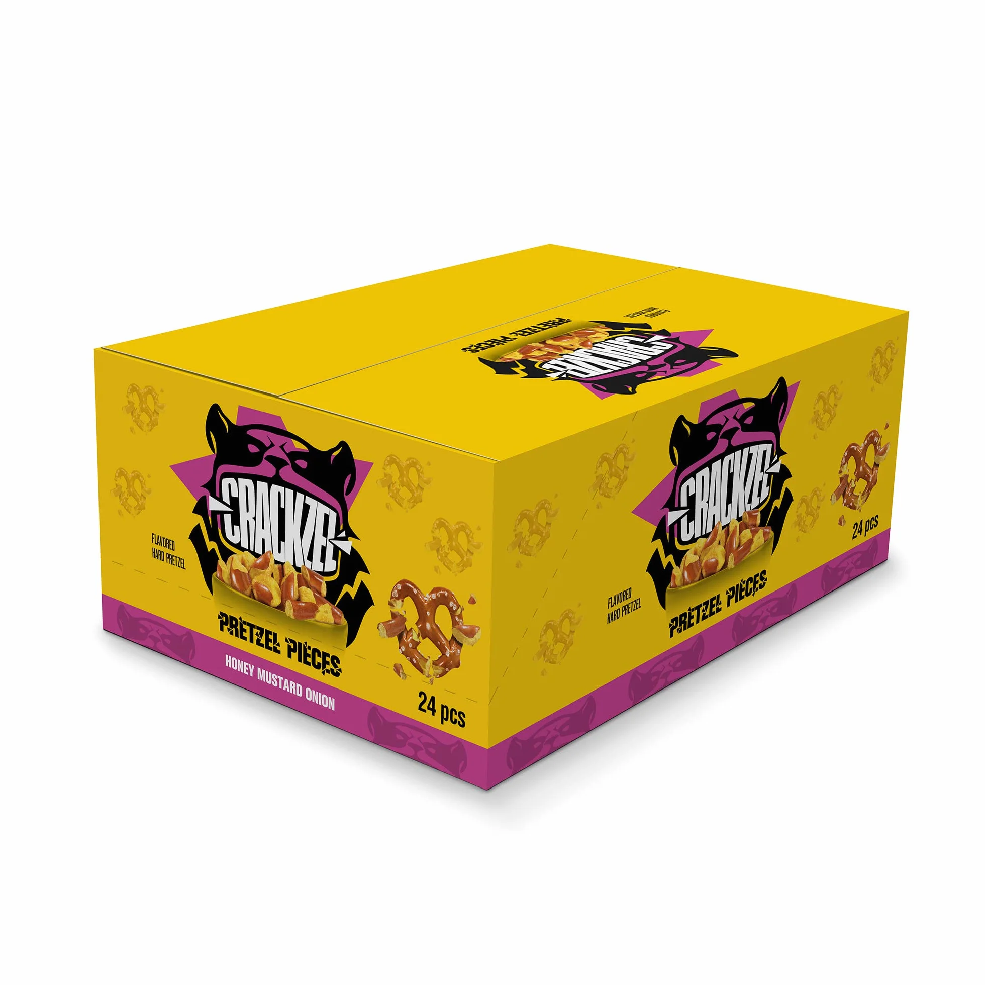 Crackzel Honey Mustard Onion Pretzel Pieces 24 x 85 gr