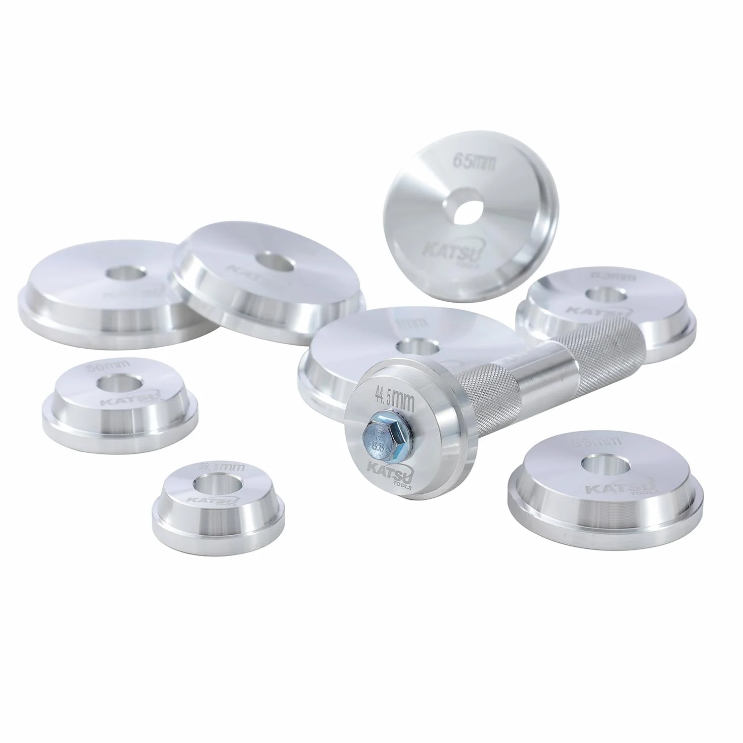 KATSU 10PCs Herramientas de Aluminio para rodamientos de Eje y Sellado con Funda de Transporte, Kit Universal para Rodamientos de Ruedas de Coche Arrancador Extractor 450757A