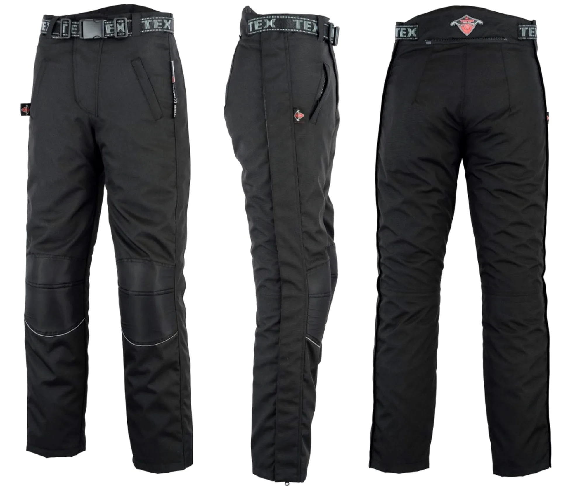 Texpeed Cubre pantalón moto verano/invierno - Sobre pantalones con cremalleras a lo largo de toda la pierna - Impermeables - Negro L Cintura/Pequeño Pierna
