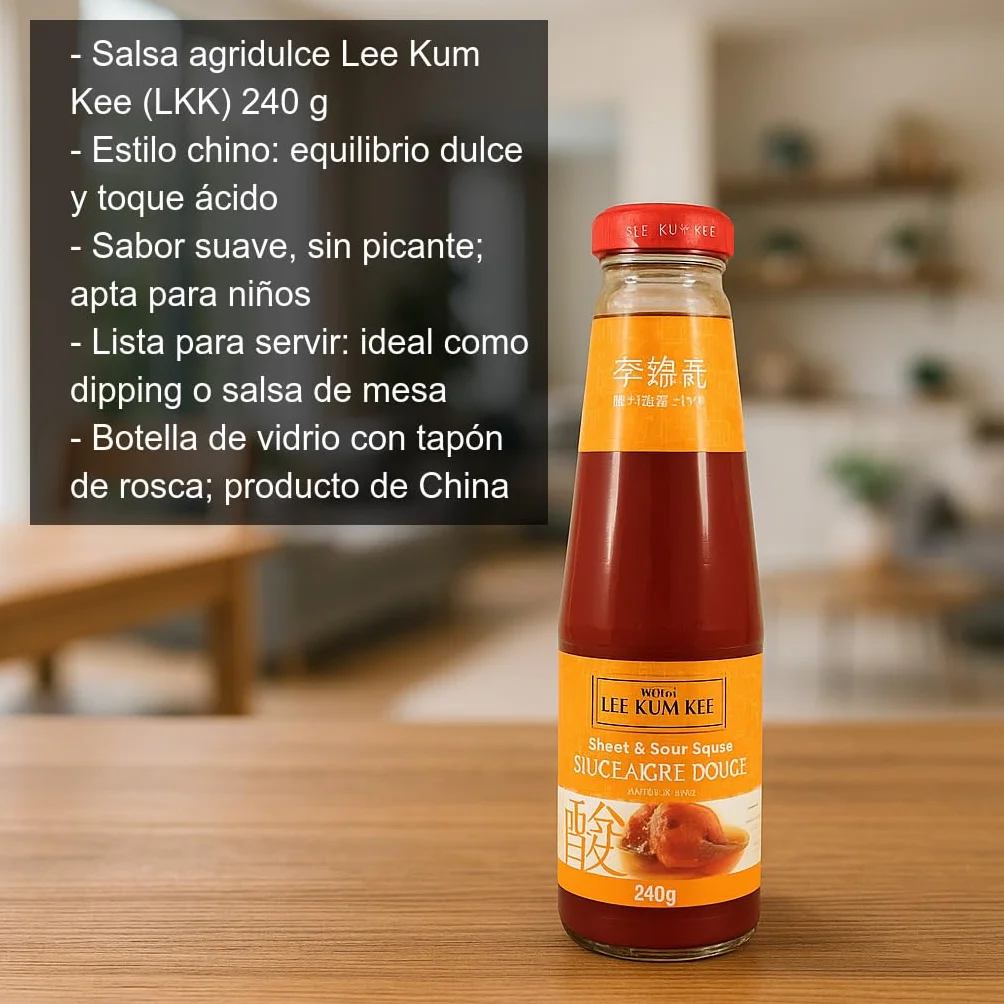 Salsa agridulce estilo chino 240 g en botella de vidrio