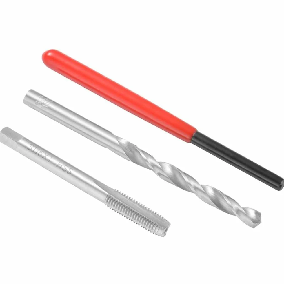 15pcs M10 x 1.25 Kit de reparación de rosca, conjunto de reparación de bobina helicoidal de coche, juego de herramientas manuales compatible