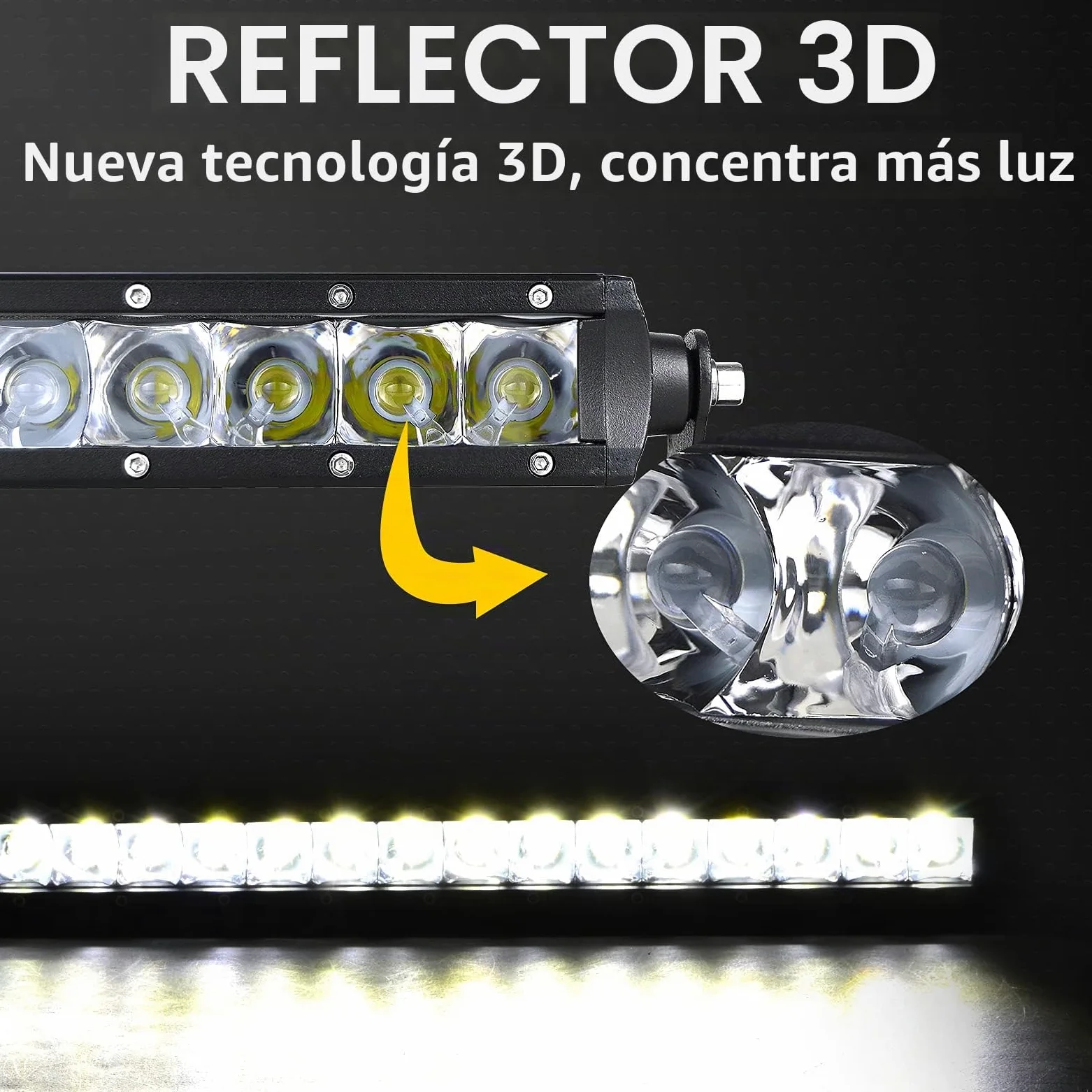 RIGIDON 32 Pulgadas 80cm 150W Foco Barra de luz led y 12V cableado Kit | faro de largo alcance, unica fila, barras luminosas, para off road camión coche ATV 4x4 todoterreno barco, lámpara de trabajo