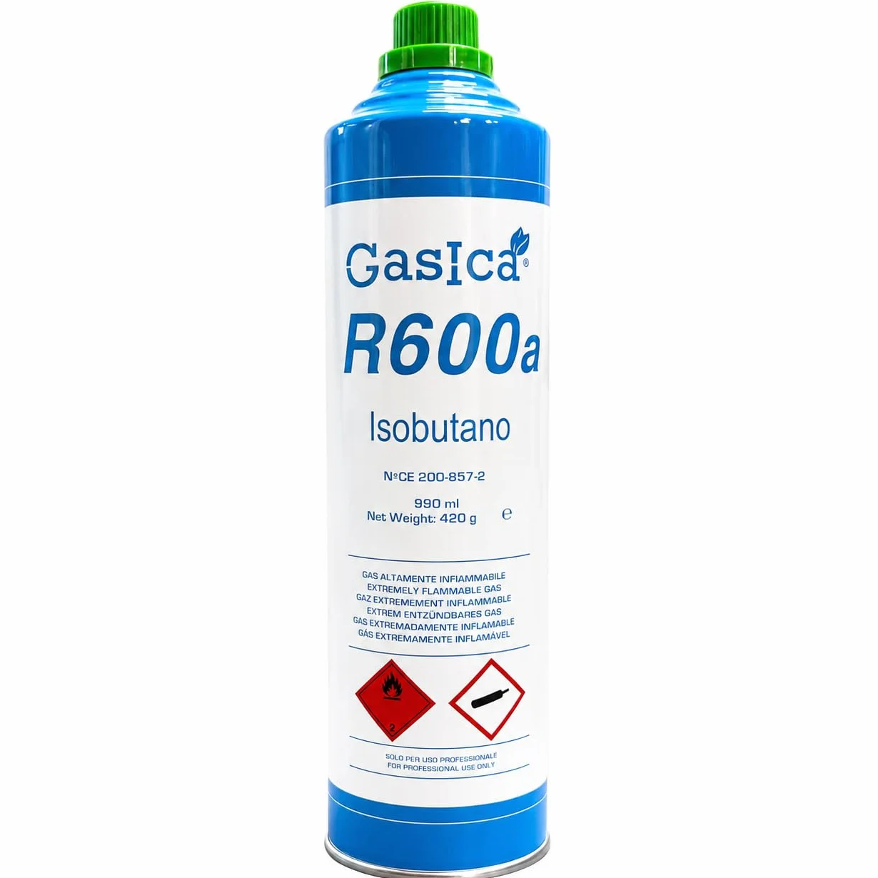 Kit Completo Recarga Frigorífico R600a Isobutano 840g Gas Refrigerante Ecológico