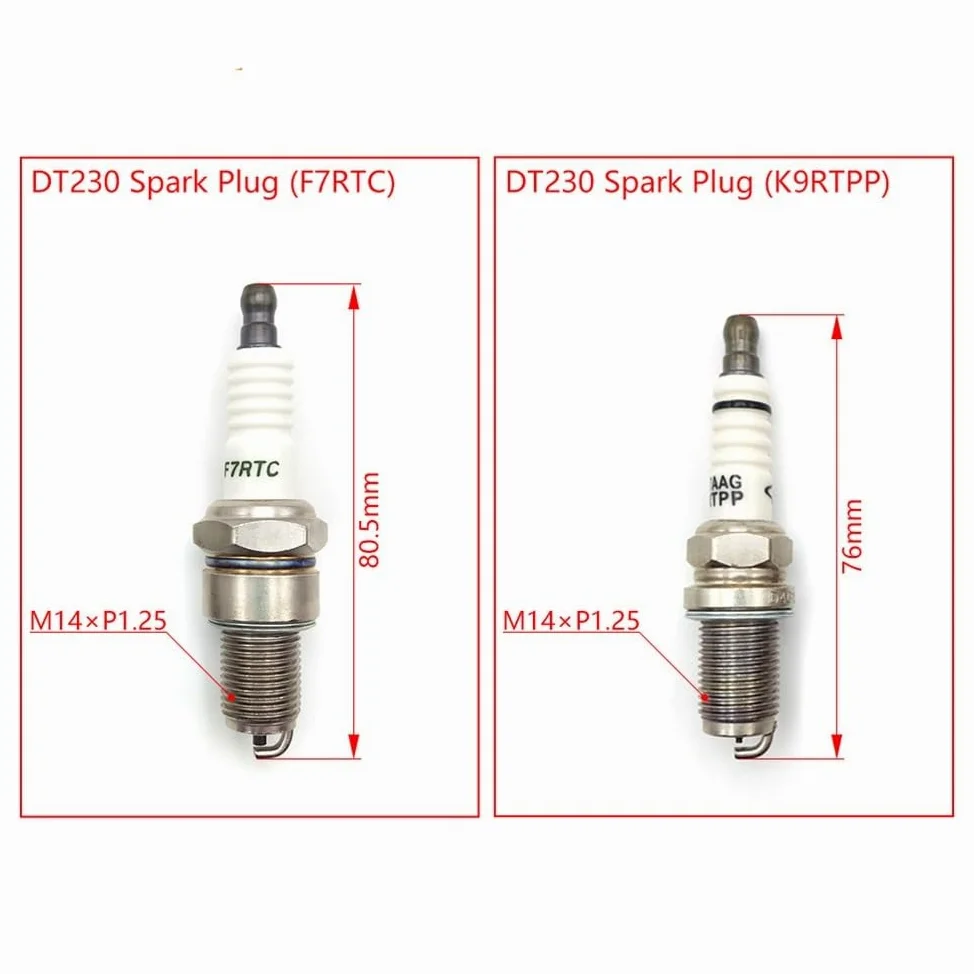 Bujía M14xP1.25 F7RTC K9RTPP, ajuste de encendido for YAMAHA DT230 MT250, motor de bicicleta de 2 tiempos(K9RTPP)