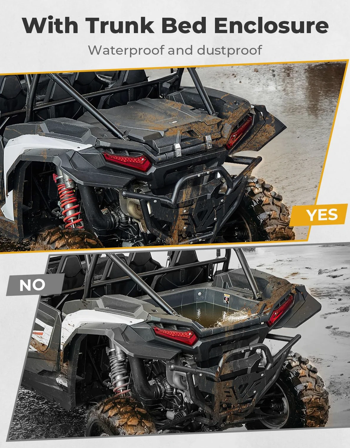 KEMIMOTO Caja de cajuela XP 1000 2024/2025+ compatible con Polaris RZR XP 1000/4 1000 2024/2025+ material de polipropileno