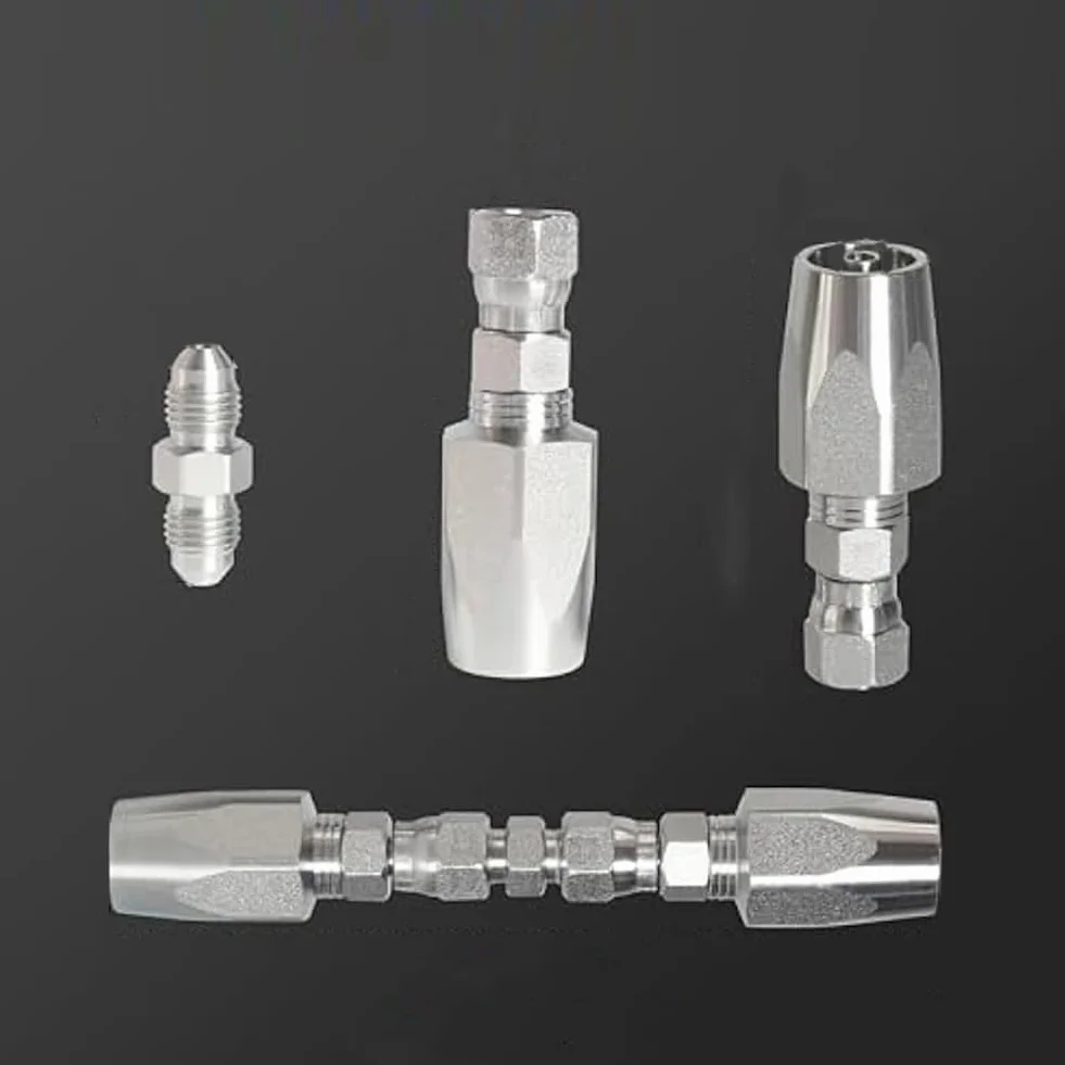 Kit de Reparación Manguera Hidráulica Reutilizable 4 Piezas 1/2 Pulgada y 3/4 Pulgada