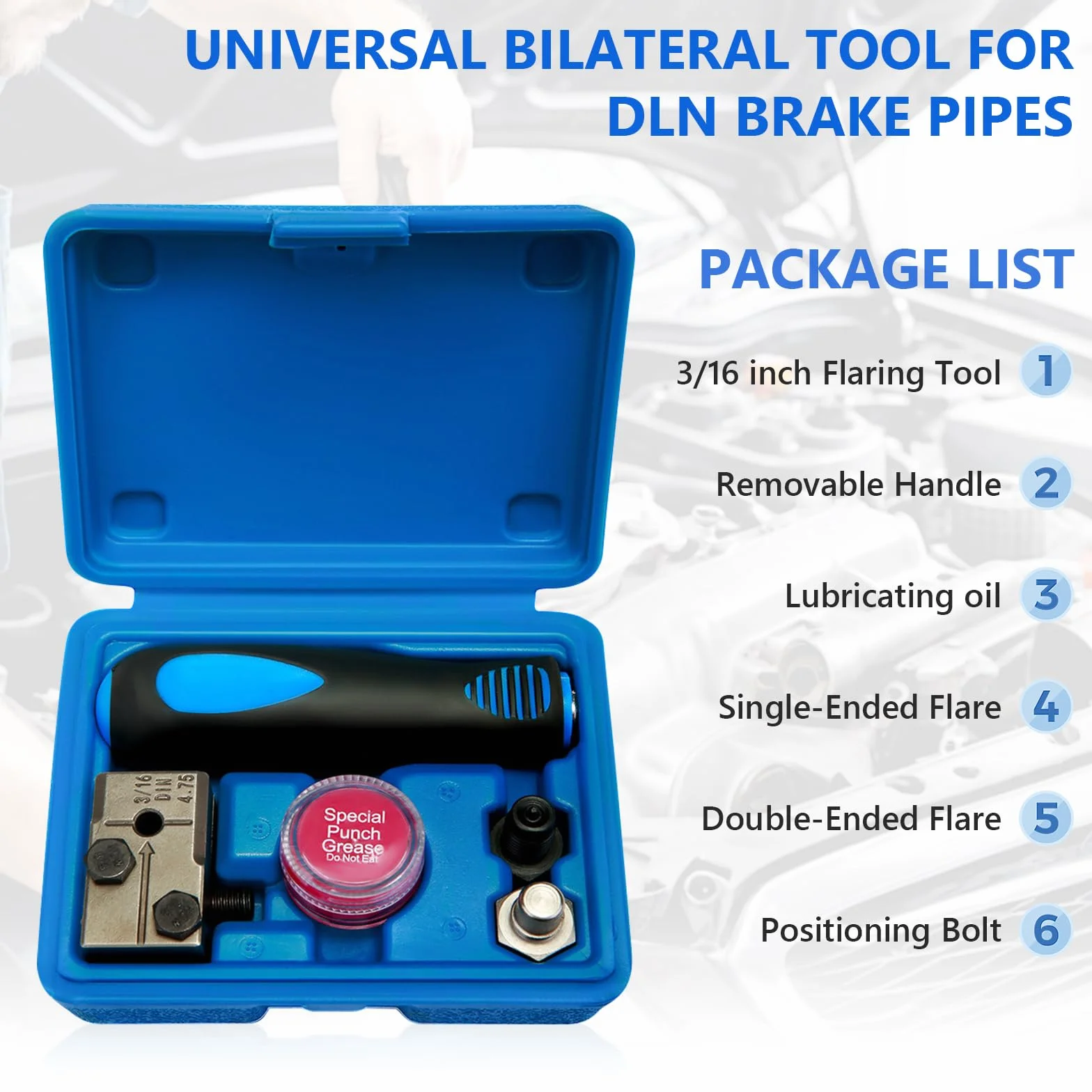 Herramienta de abocardado de tuberías de freno para abocardados DIN doble universal, kit de herramientas de abocardado para tuberías de freno de automóvil, herramienta de abocardado para