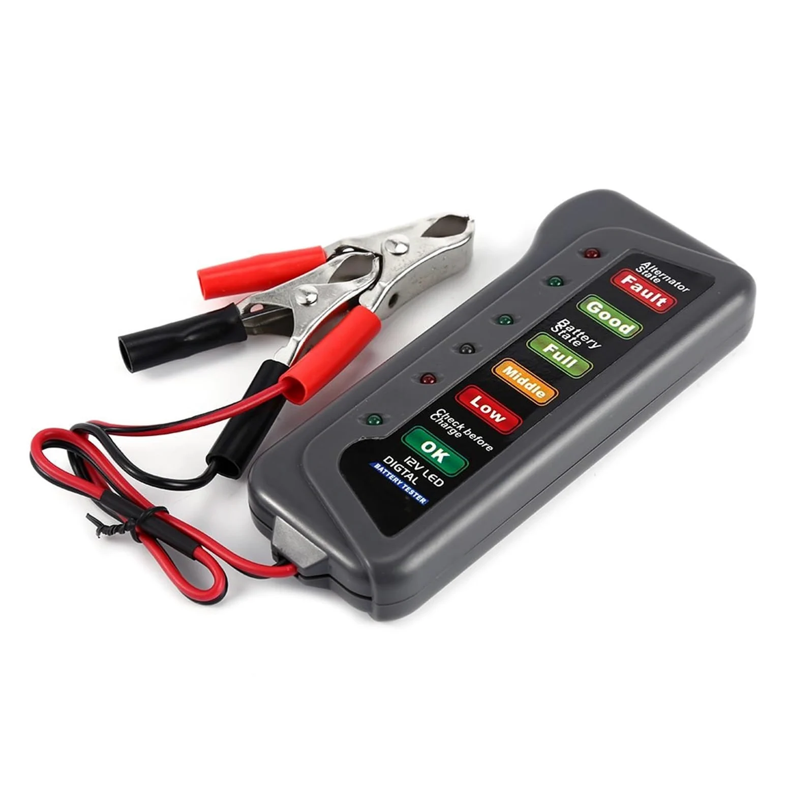 Probador De Batería Digital De Coche Probador De Alternador Automático Con Pantalla De 6 Luces LED Herramienta De Diagnóstico De Batería De Estilo De Coche