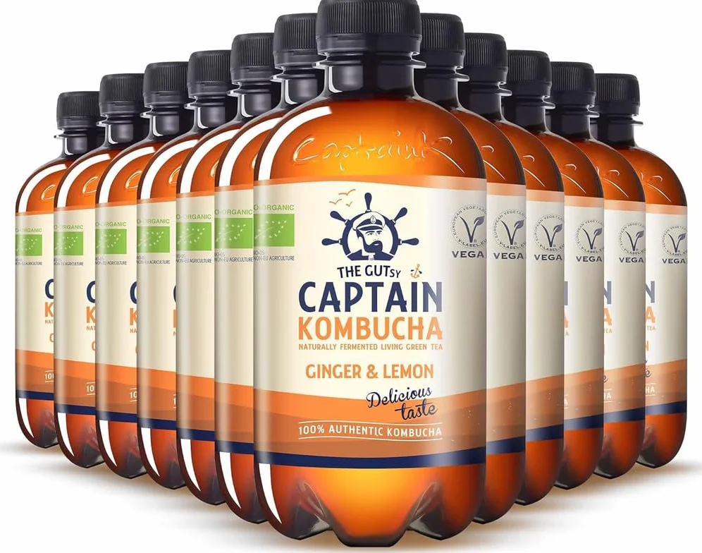 The Gutsy Captain Kombucha 12 x 400ml Ginger Lemon