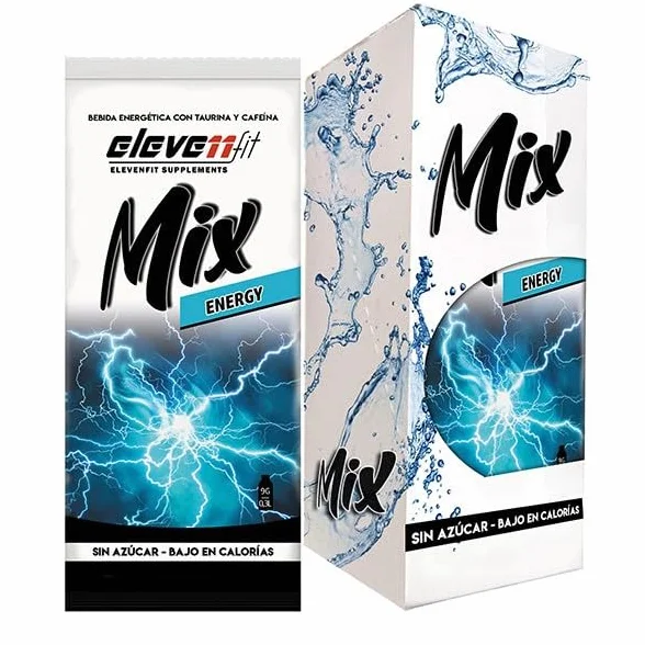 Eleven Fit Mix Instantáneo Sabor Energy 1.5L Bebida Saludable Sin Azúcar Baja en Calorías Caja 12 Sobres