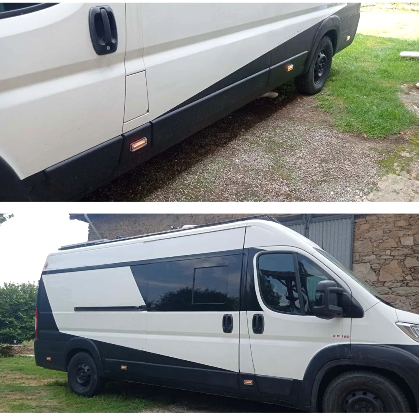 6 unids 12-24V LED marcador lateral luces para minibus Van 2006 en adelante Fiat Ducato Citroen Jumper Relay Peugeot Boxer I'veco Diario Lente transparente Led Sidemarker Truck Parking Light