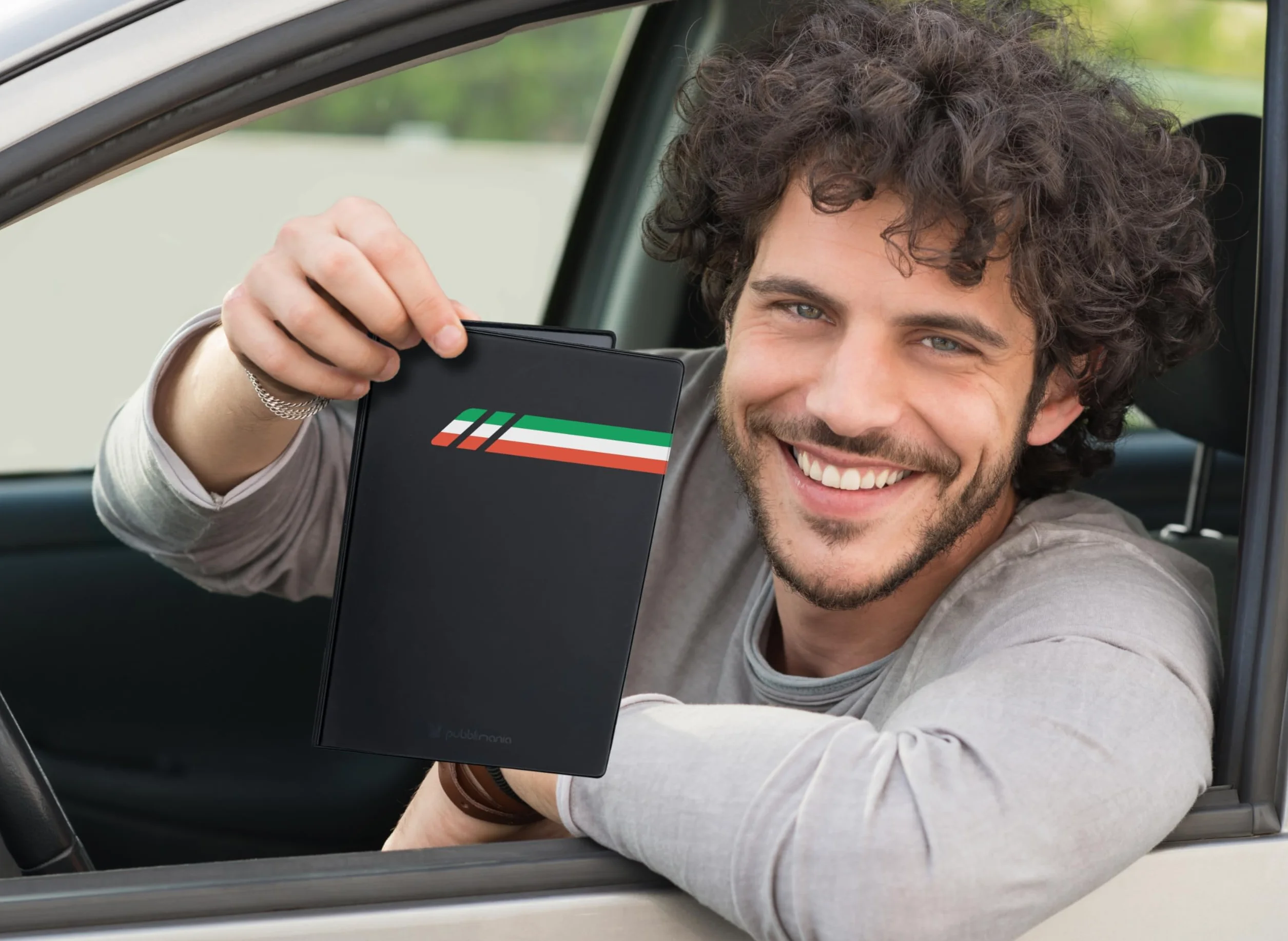 pubblimania Portadocumentos para Coche o Moto, Cierre de Dos Puertas, Fabricado en Italia, para Documentos, Tarjetas, Seguros, Sellos o Documentos de Viaje (Italia)