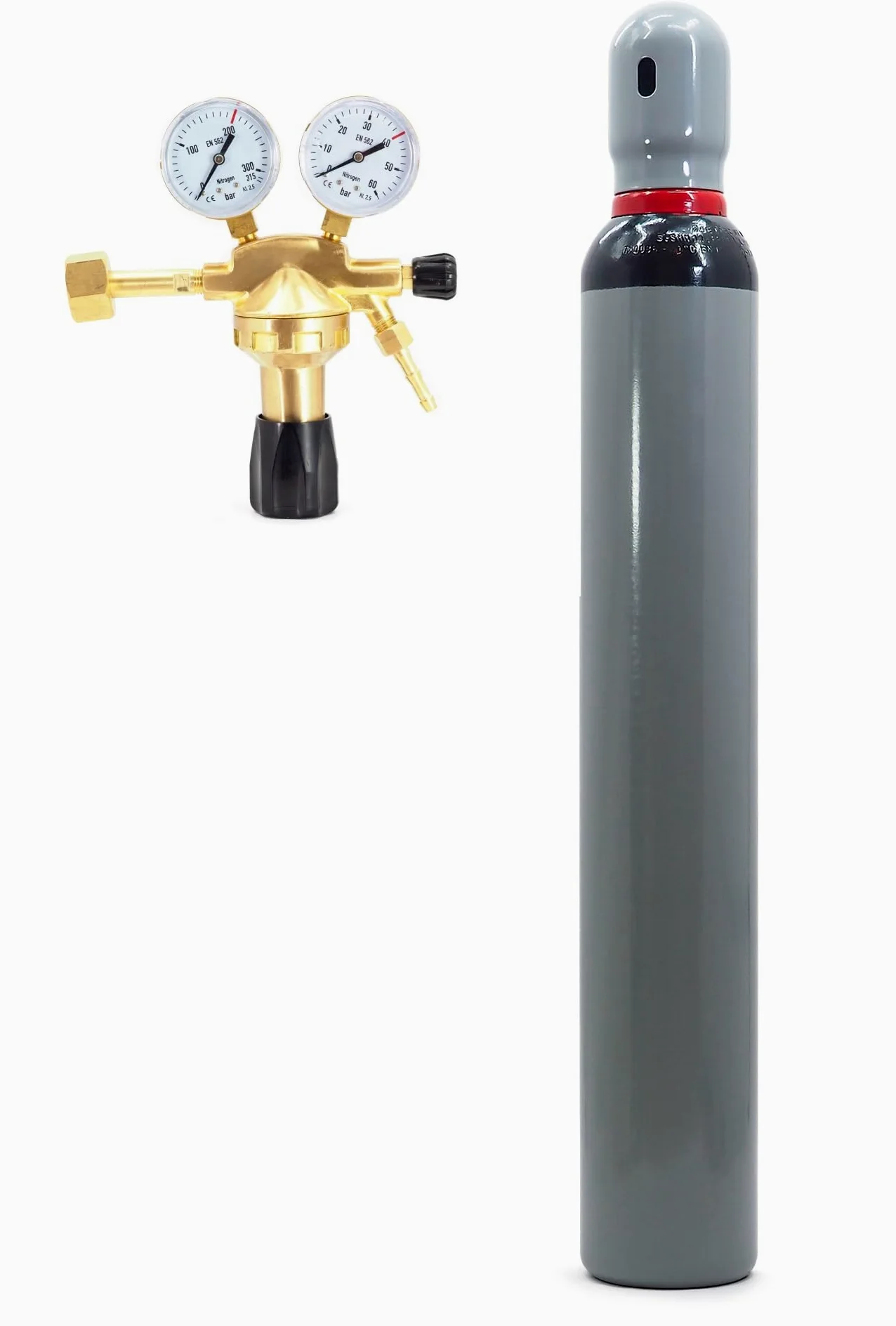 Botella de gas de bordado, 10 litros, 2,0 m3, aire acondicionado, inflador de neumáticos, reductor de 40 bares