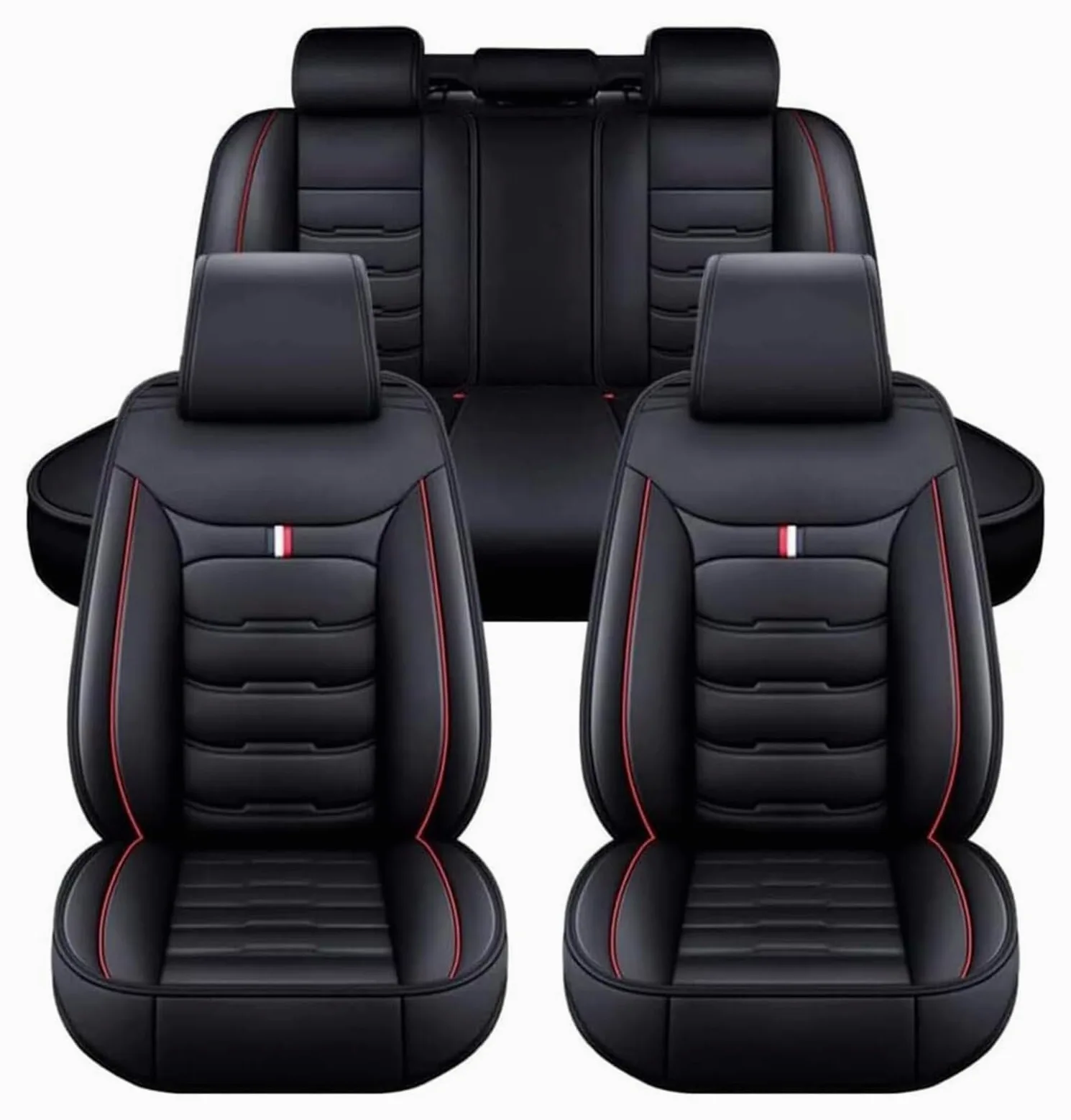 Fundas Asientos Coche, para Kia Sportage NQ5 2023-2025, Fundas Asientos Coche Universales, Juegos de Cubreasientos Cuero Impermeables Coche Fundas Asientos Interior Accesorios(C(Black Red))