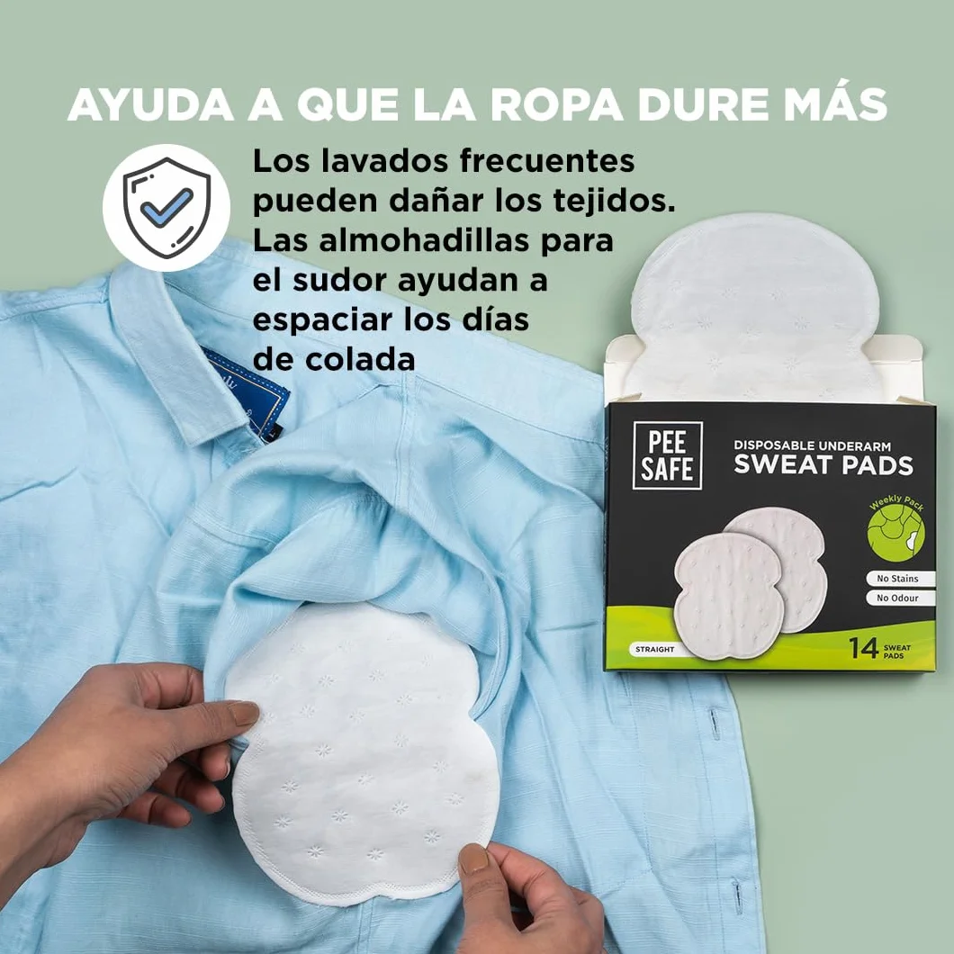 PEESAFE Almohadillas Antitranspirantes Axilas (14 piezas) | Absorben sudor y olores | Para mujeres y hombres