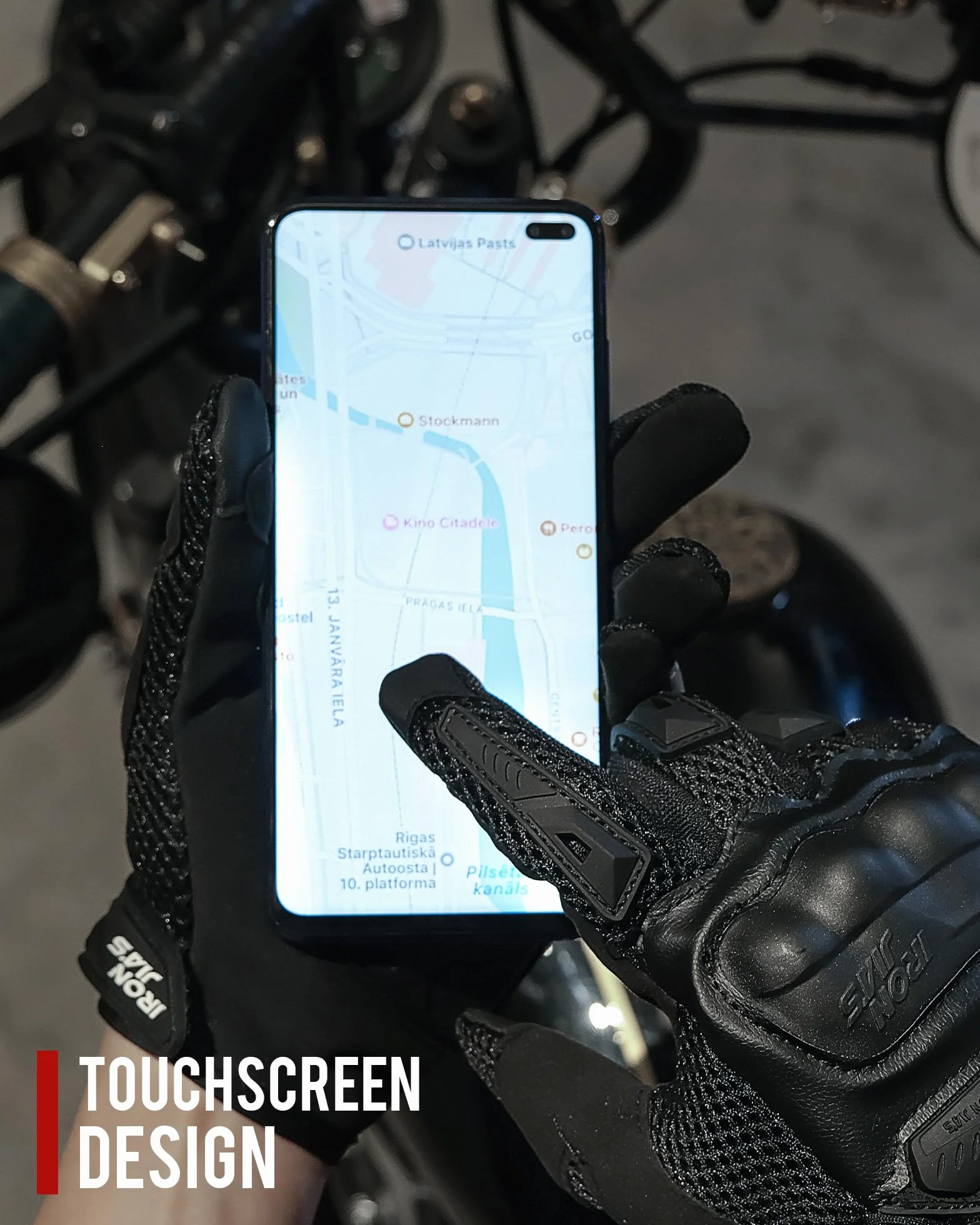 IRON JIA'S Guantes Moto para Hombre Verano, Pantalla táctil Transpirables y cómodos, Guantes de Moto de Verano, Adecuados para Montar en Moto, Scooter, Carreras Todoterreno Negro-XL
