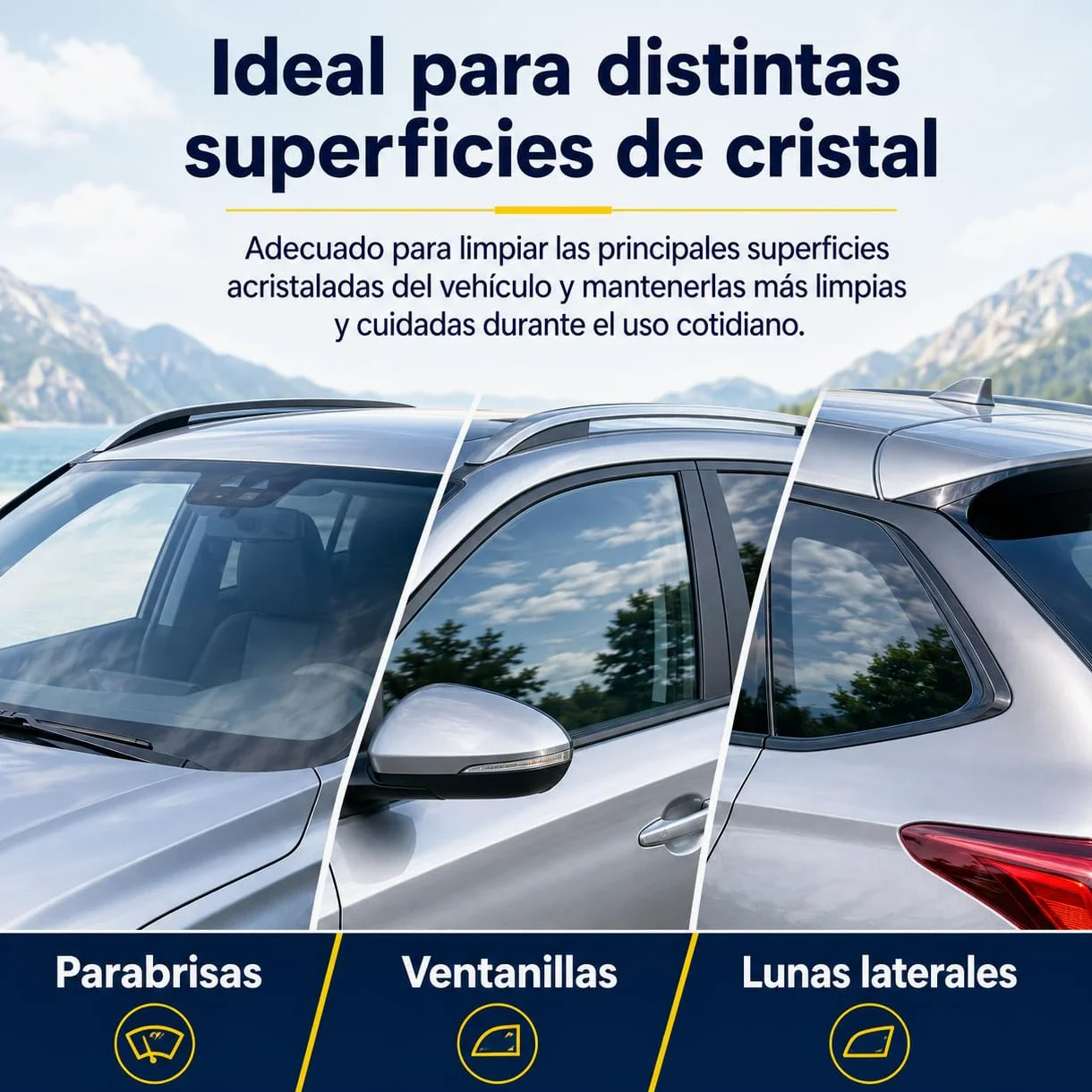 Limpiador de lunas 100 ml, esponja mágica para coche, pack de 12