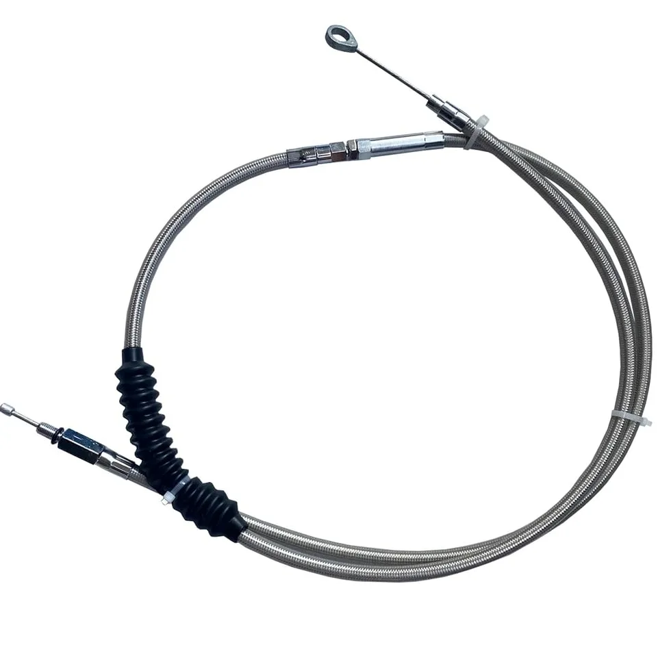 Cable de embrague trenzado acero inoxidable, 160CM, 63 ", para Touring para Softail para Dyna para Sportster XL 883 1200 1990 y posteriores