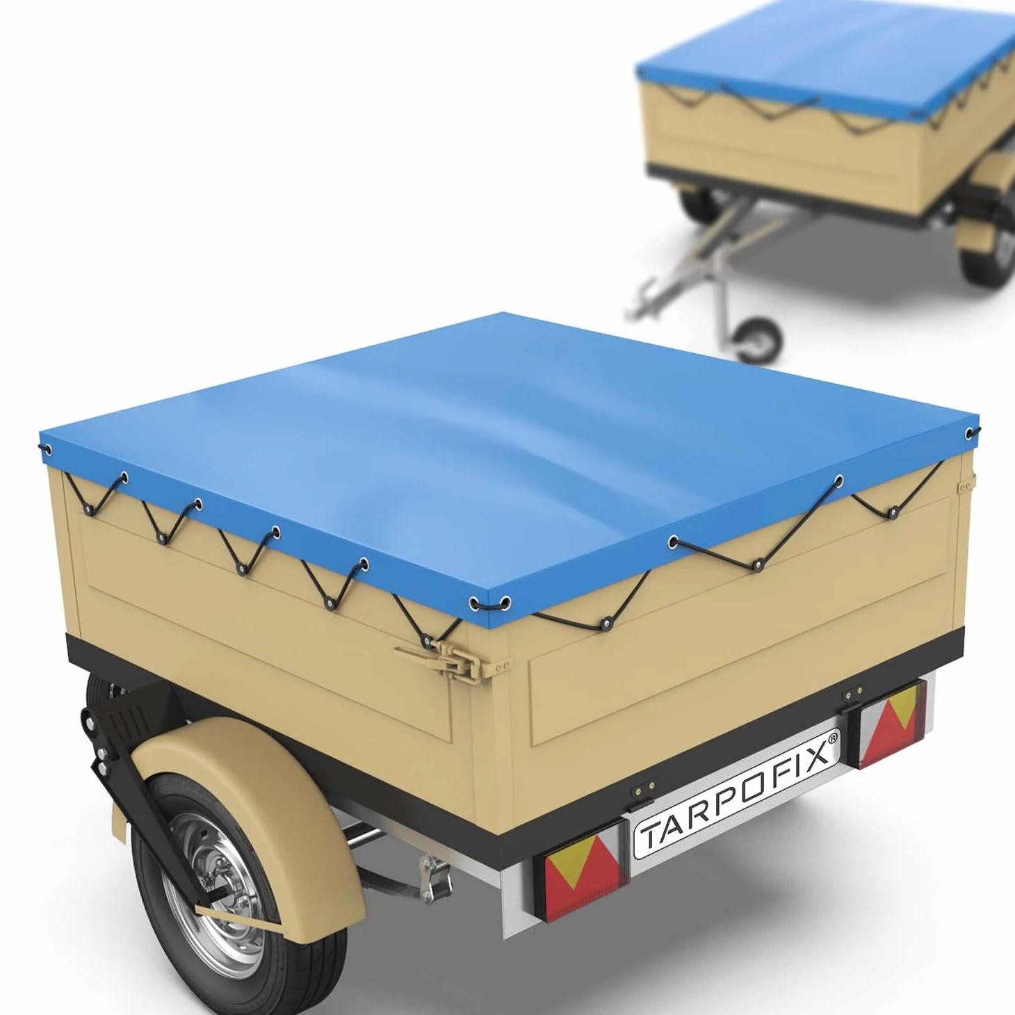 Tarpofix® Lona para Remolque Plana 130x105x7,5cm PVC Bordes Reforzados