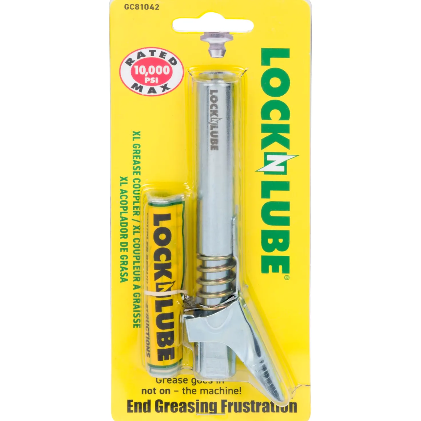 LockNLube - Acoplador XL para pistola engrasadora - Alcance adicional para accesorios engrasadores empotrados