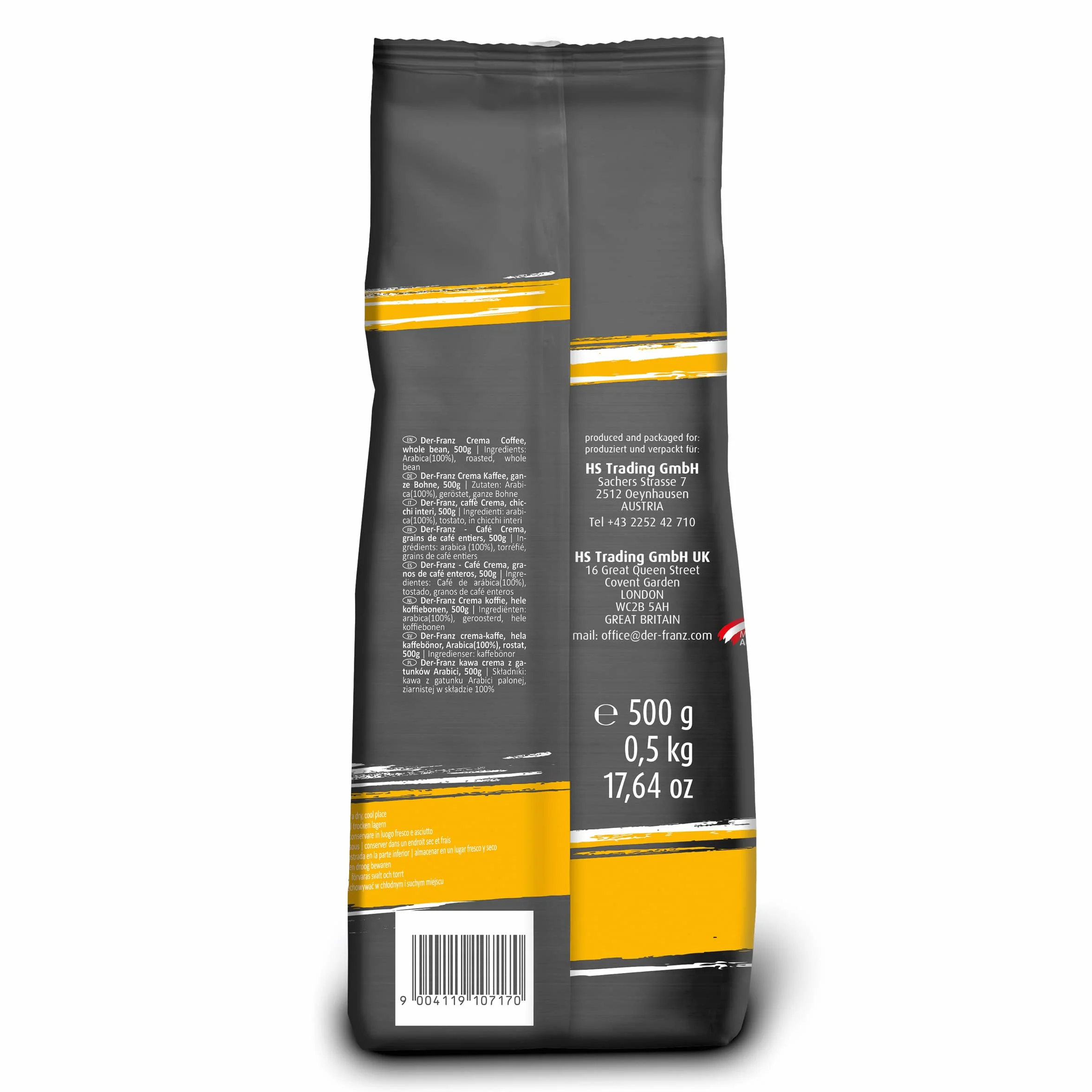 Der-Franz Crema Café granos enteros 3 x 500 g