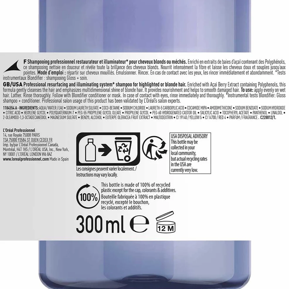 L'Oréal Professionnel Blondifier Gloss Champú Reparador e Iluminador 300ml