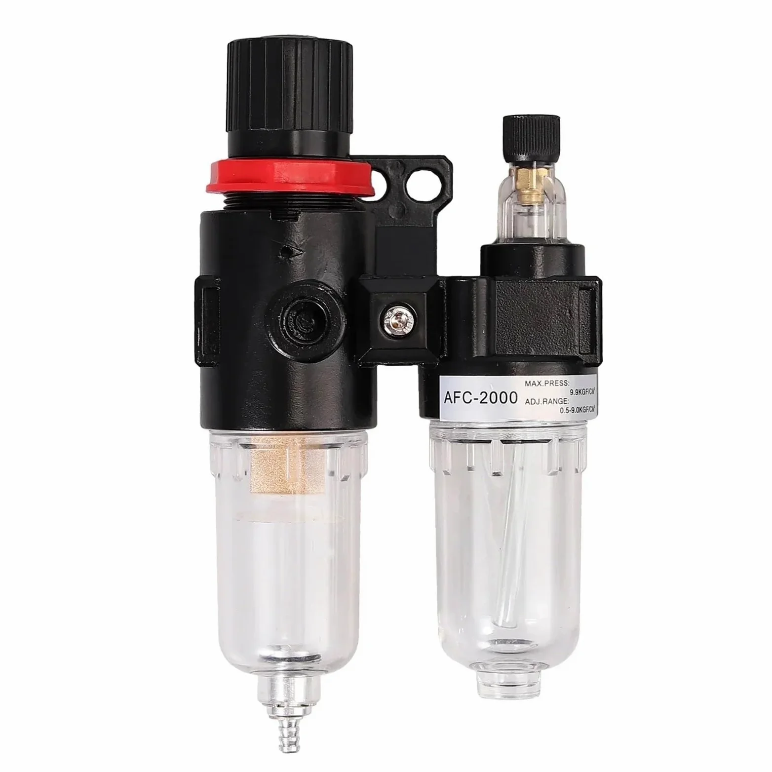Válvula reductora de presión for compresor de aire de 1/4", separador de aceite y agua, regulador y filtro, con núcleo de cobre plástico, AFC2000(Plastic core)