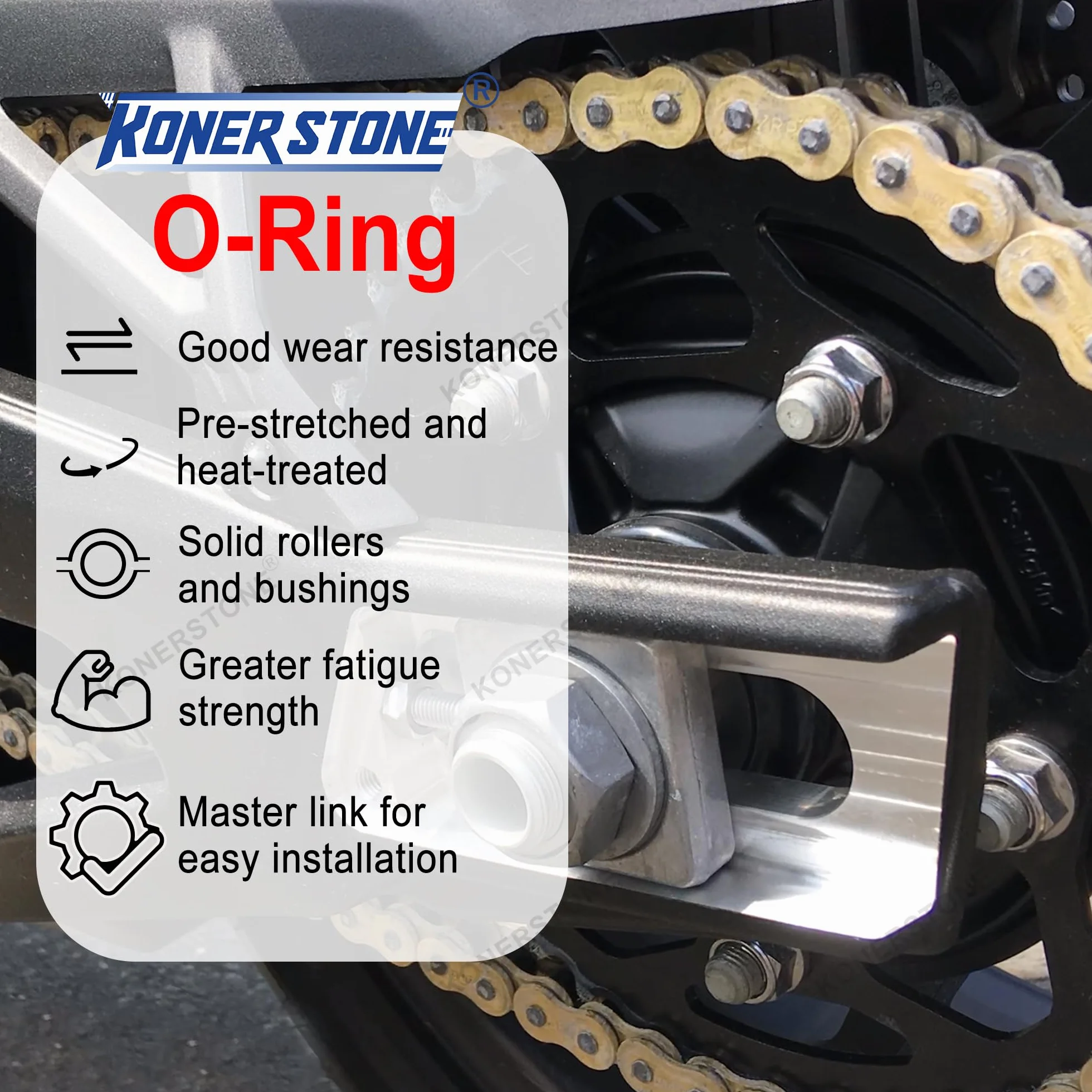 Cadena de Transmisión O-Ring 525-120 Eslabones con Eslabón de Conexión Rápida para Suzuki GSXR 600 1997-2023 DL650 Vstrom 650 / ABS/XT 2004-2023 SV650 SV650S 1999-2010 Accesorios motos Piezas Oro