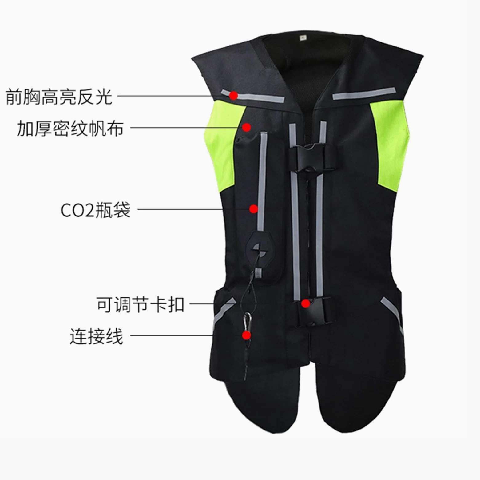 Chaleco Airbag Ajustable for Moto, Unisex, for Motociclismo, Equitación, Chaqueta Protectora