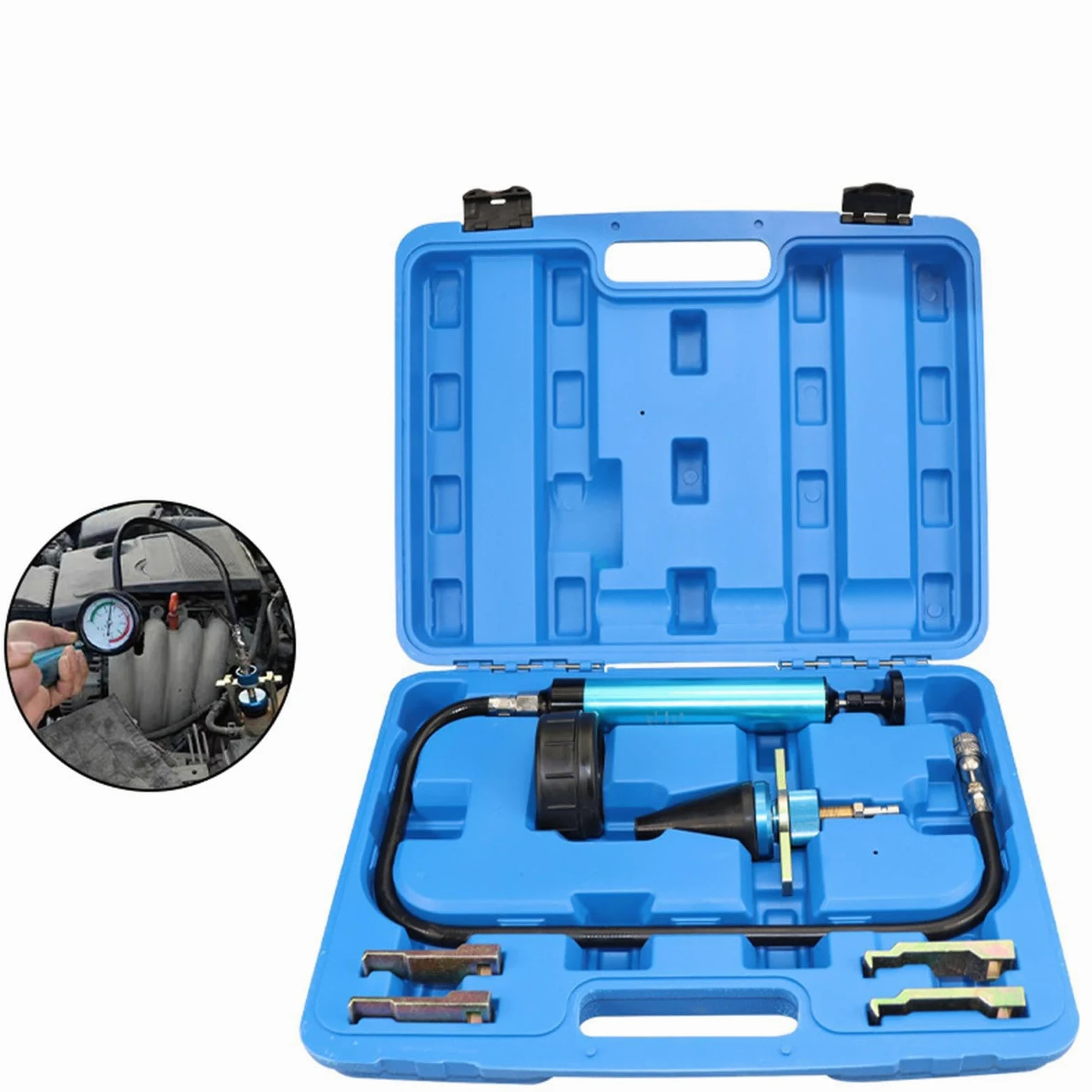 Kit de Herramientas de Prueba de Fugas de presión de radiador con Garra de Cabeza cónica para automóviles y Camiones Que garantizan un Ajuste