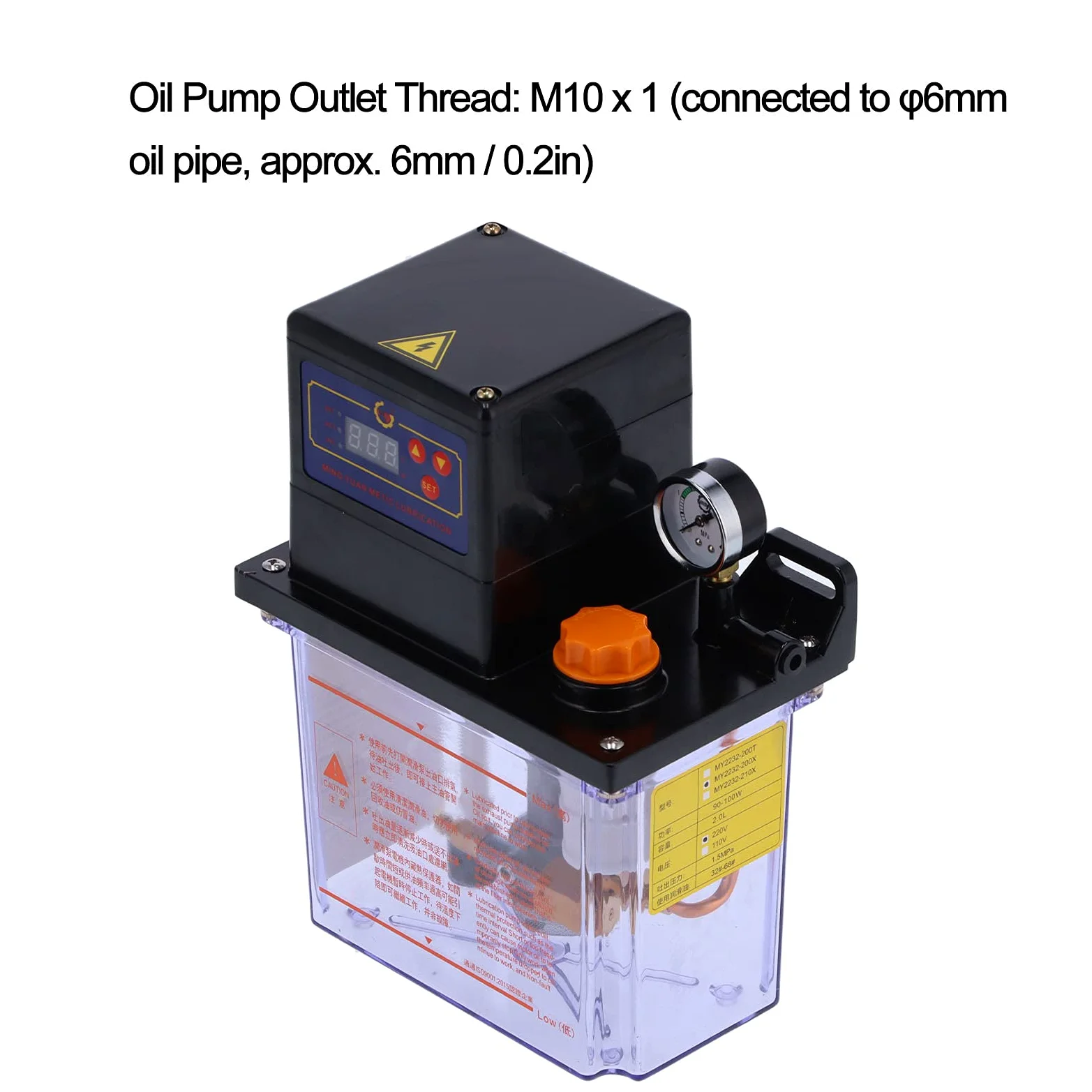 Bomba de Lubricación Bomba de Aceite Digital Automática de Lubricación Eficiente para Máquinas CNC 220V Aleación de Aluminio 2.0L